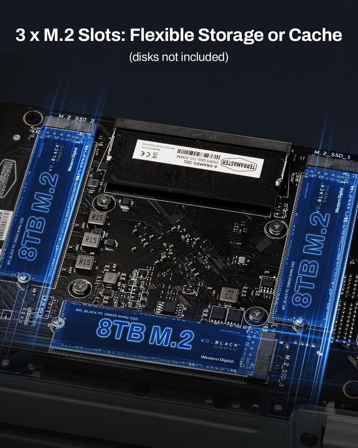 TERRAMASTER F4-425 plus NAS Storage - 4Bay Intel N150 Quad-Core CPU, 16GB RAM DDR5, 5Gbe LAN X 2, M.2 Slot X 3, Network Attached Storage for Teamwork, Multimedia Server (Diskless) image number 4