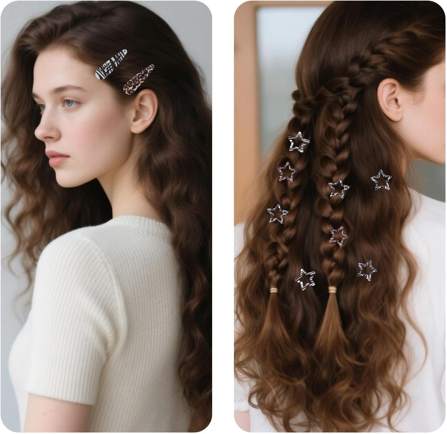 16Pcs Leopard Hair Clip for Woman, Metal Snap Barrettes Non-Slip Y2K Accessories for Thick & Thin Hair (Style 2) image number 3