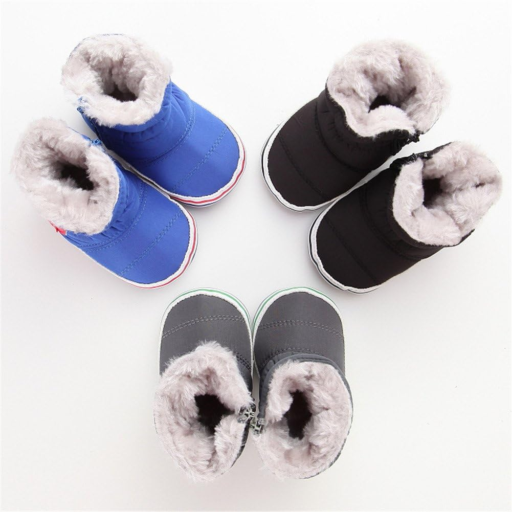L-Peach Baby Boys' Winter Wear, Cold Protection, First Shoes, Kids, Newborn Shoes, Warm, Waterproof, Cold Protection, Baby Walking Shoes, for Beginning Walking, Infants, Walking Support, Zipper, Easy