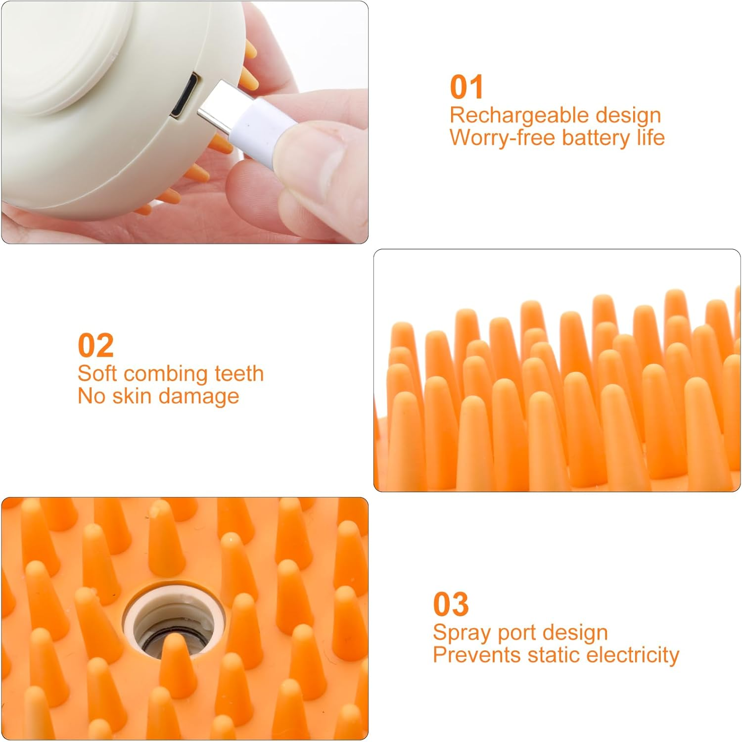 Cat Brush with Steam, Steamy Pet Brush, Dog Cat Brush with Water Steam Brush for Cats, Dogs, Pet Spray, Massage Comb, Cat Comb with Steam, Pet Comb, Fur Brush, Cat Hair Brush image number 1