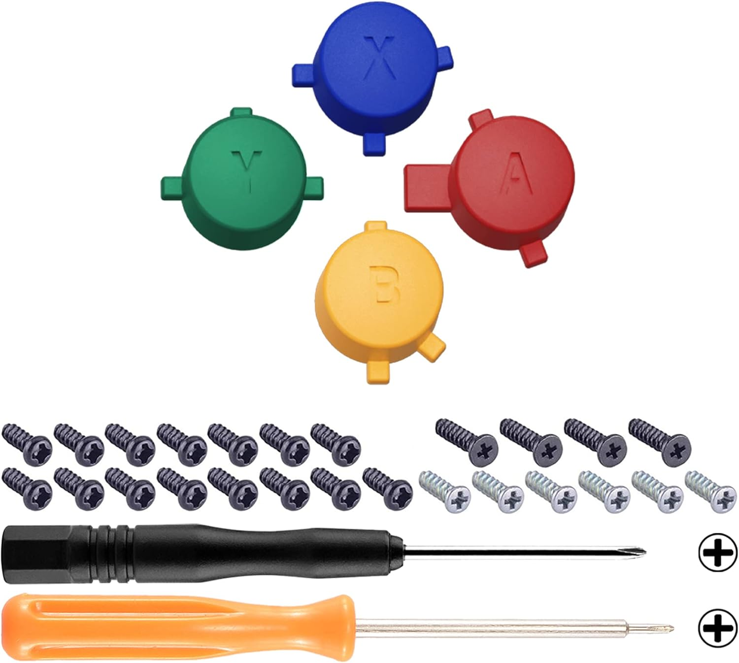 Extremerate Colorful Repair ABXY Buttons for Nintendo Switch Pro Controller, DIY Replacement ABXY Keys with Tools for Nintendo Switch Pro Controller - Controller NOT Included image number 2