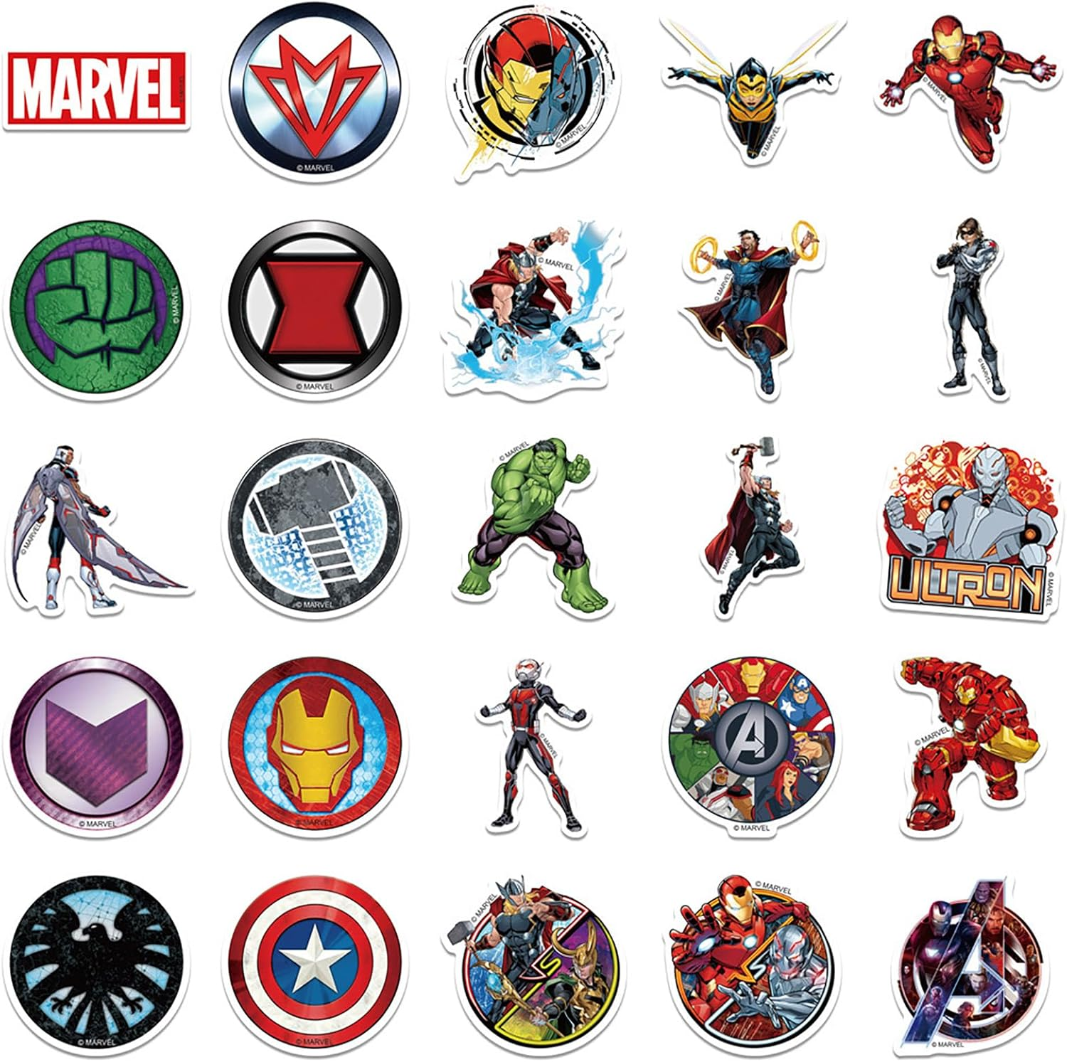 50Pcs Superhero Stickers for Laptop Decals, Avengers Stickers for Teens, Boys, Adults, Waterproof Vinyl Computer Stickers for Laptop Luggage Computer Stickers Decals Party Favors.