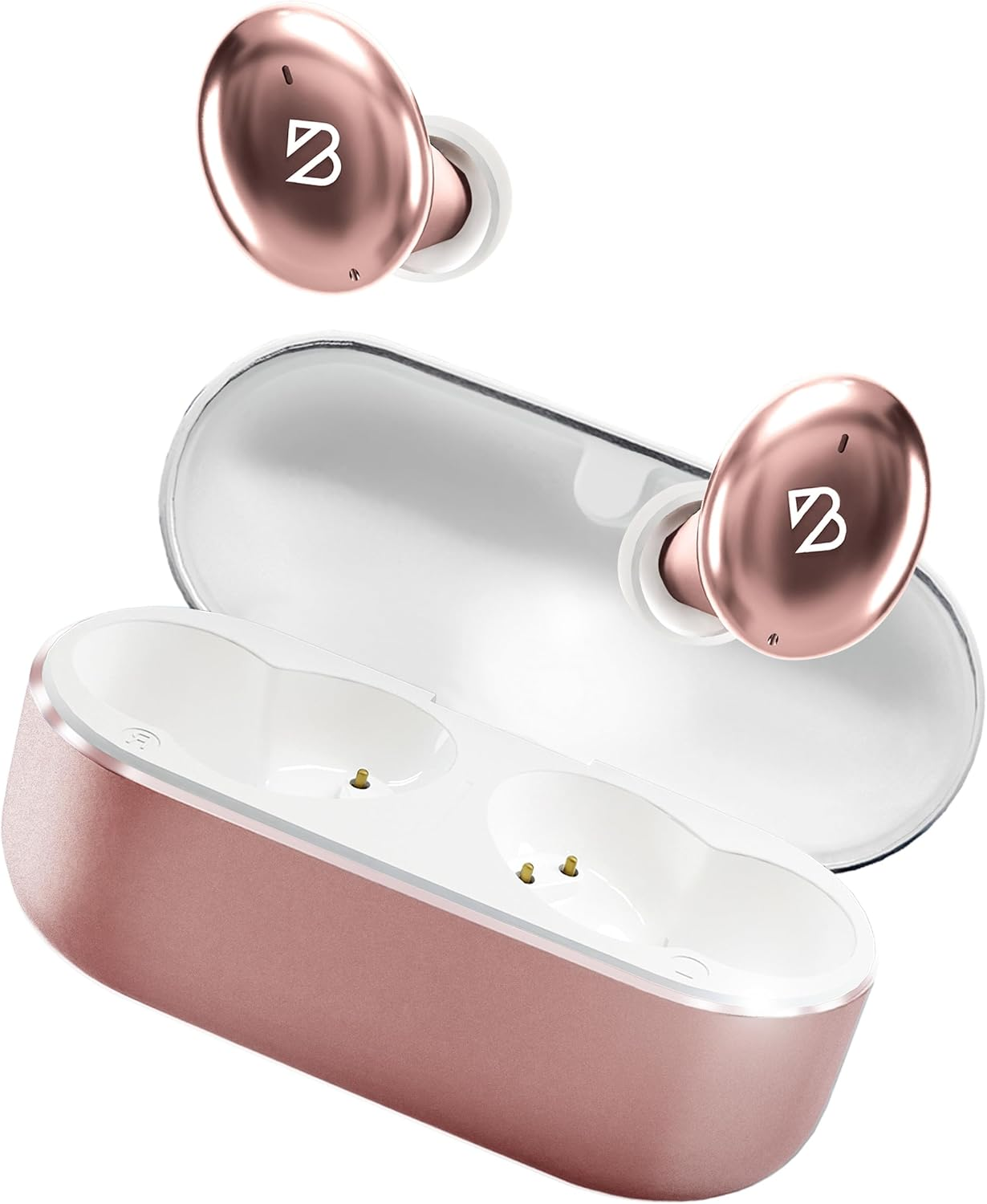 Tempo 30 Rose Gold Wireless Earbuds for Small Ears Women, Cute Pink Bluetooth Bass Boost Earphones Small Ear Canals, IPX7 Sweatproof, 32-Hour Long Battery, Loud in Ear Headphones Women image number 6