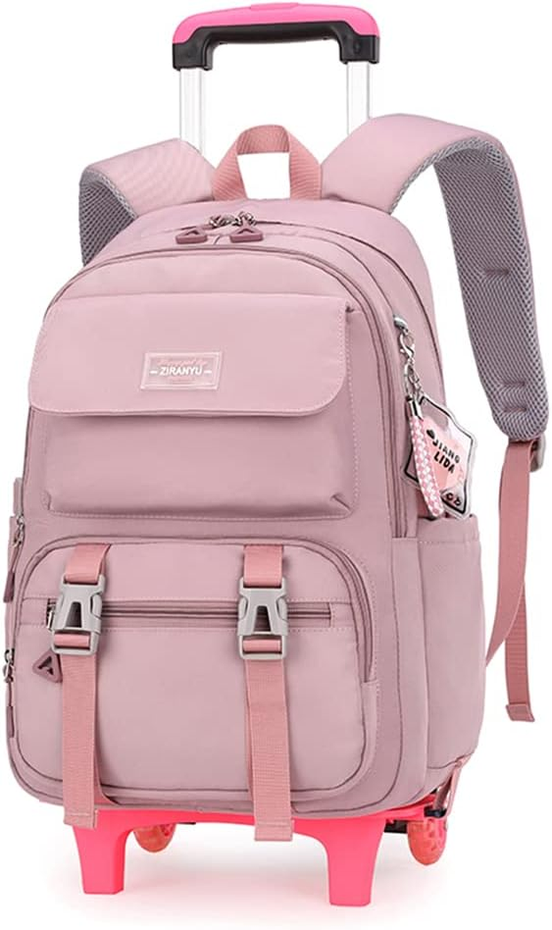 ZHANAO Rolling Backpack Luggage Bookbag with Wheels Trolley Bag Wheeled Travel Backpack for Girls & Boys Trolley Bag image number 3