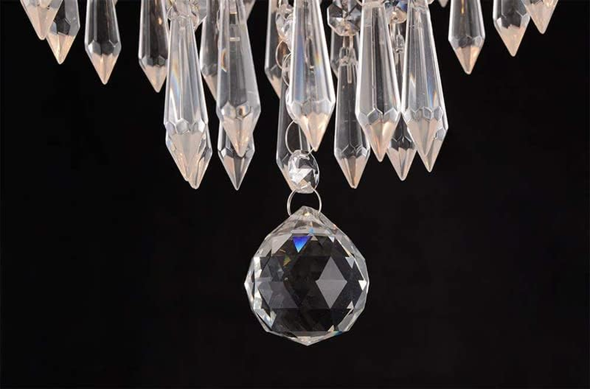 UOSR Modern Mini Crystal Chandelier LED D30*H30Cm Semi Flush Mount 3 Colors Lighting Kitchen Light Fixtures Crystal Ceiling Lamp Modern Decor for Bedrooms Living Room Dinning Rooms Hallway Kids Room