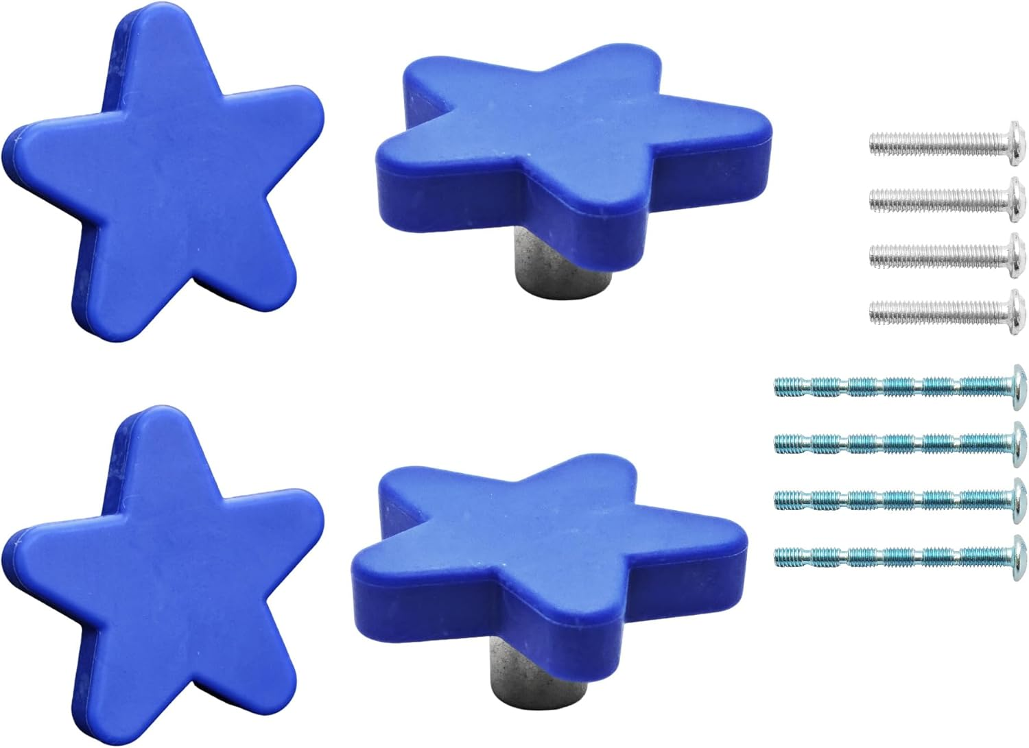 6Pcs Yellow Flower Shape Knobs - Soft Rubber Handles, Cabinet Drawer Pulls for Kids' Rooms & Closets, 1.8X1.8X0.85 Inch with Screws