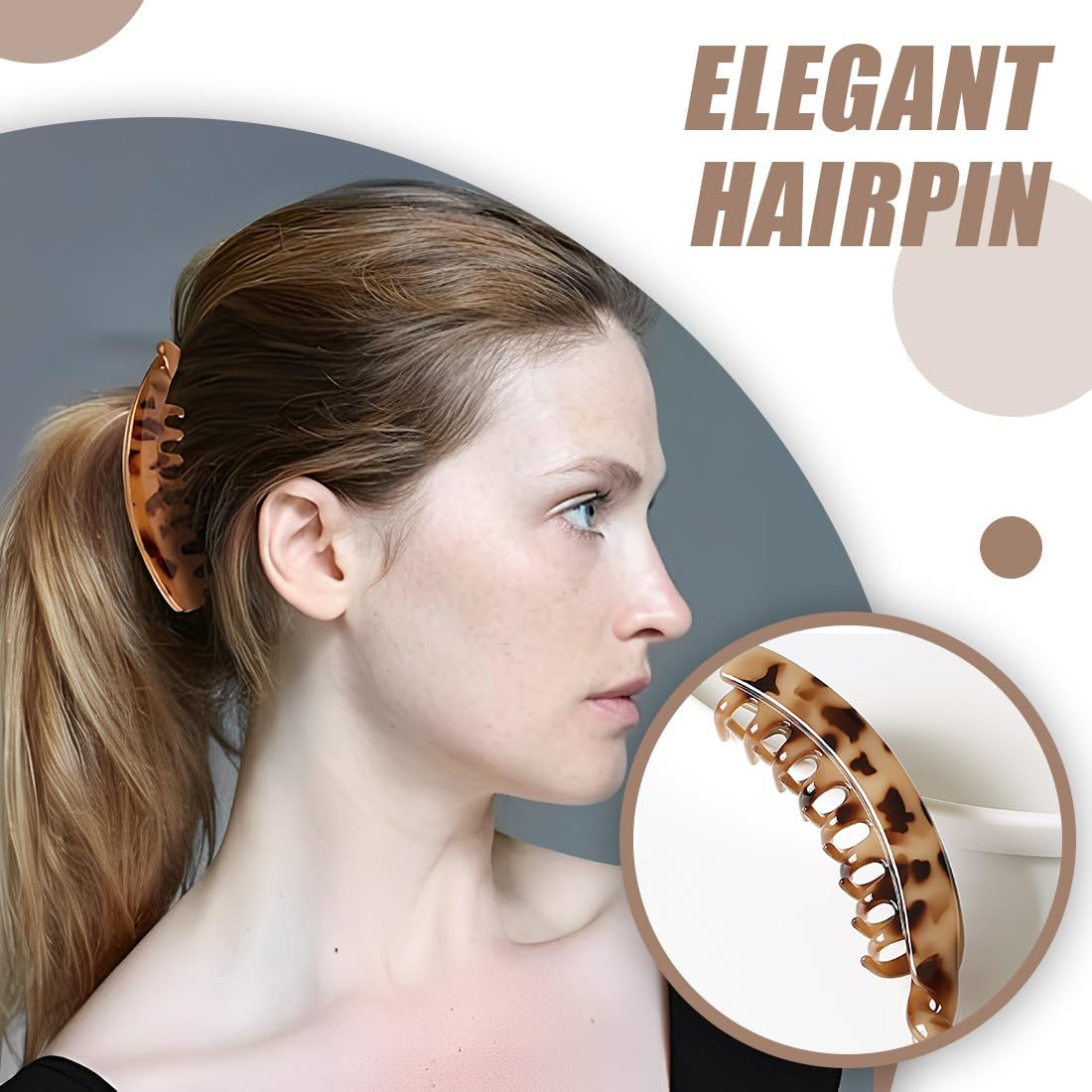 XUZOPIM Pack of 4 Large Banana Hair Clips, Vintage Banana Clip, Ponytail, Hair Clip, Thick Hair for Women and Girls image number 1