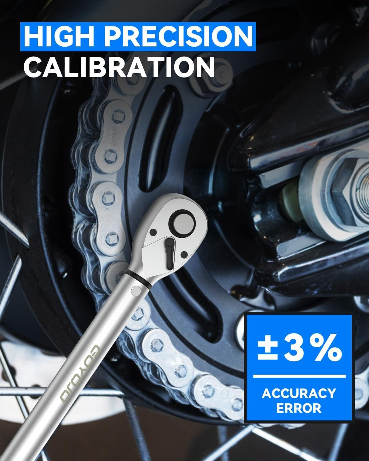 GOYOJO 3/8-Inch Drive Precision Torque Wrench, 5-60Nm/3.7-44.3Ft.Lb, Dual-Direction, Adjustable Mechanic'S Tool for Professional Automotive Maintenance & Repair