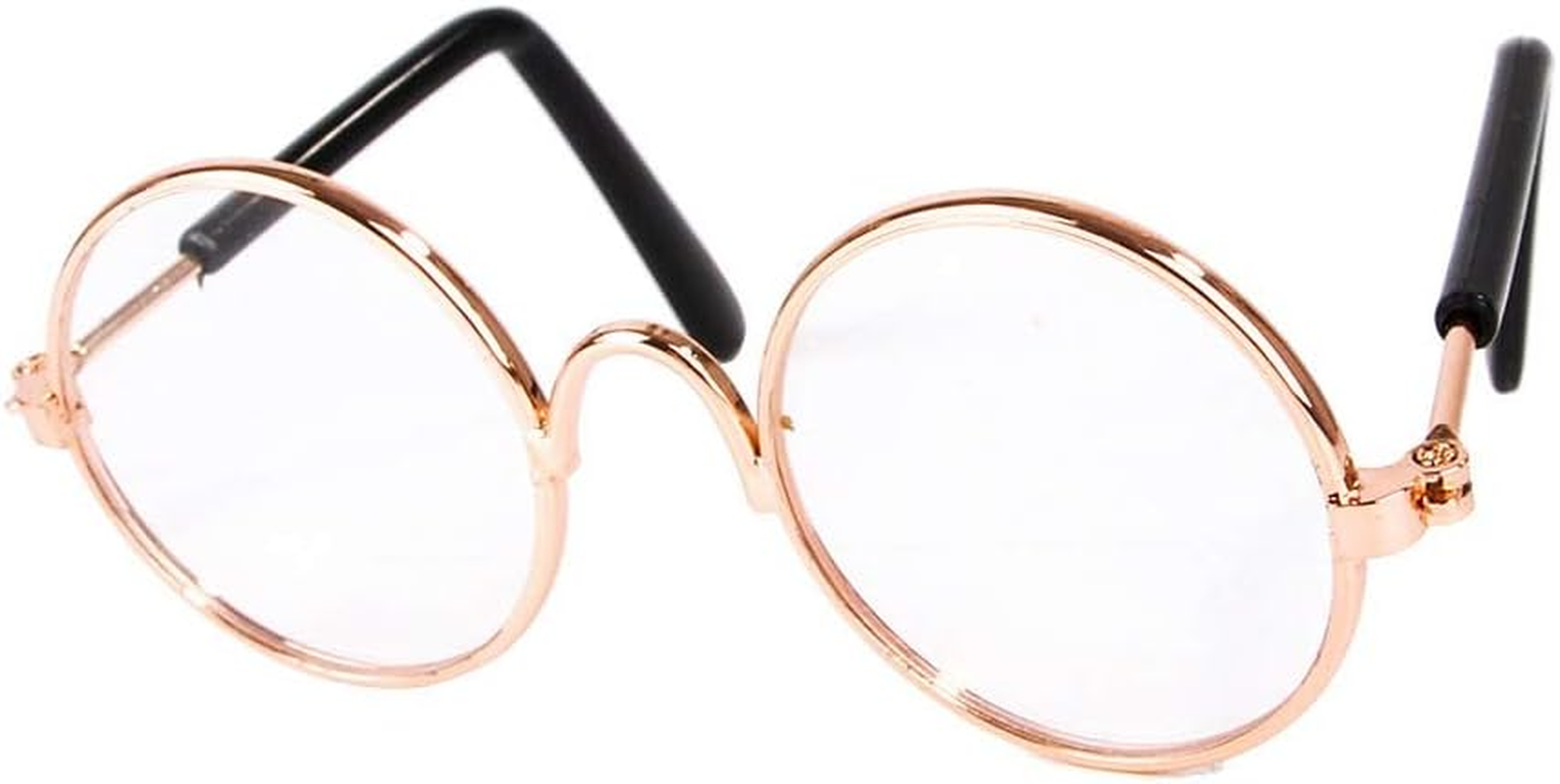 Stock Show Dog Cat Sunglasses, Retro round Trans Golden Frame, Resin Lens, Fashion Protection for Small Mini Pets, Party, Wedding, Cosplay Props image number 1