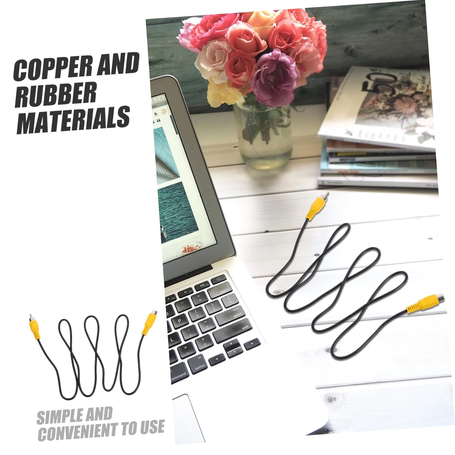 Holibanna RCA Male to Female Audio Extension Cable 1M Stereo Audio Cable for Car Speakers Home Theater Amplifiers image number 6