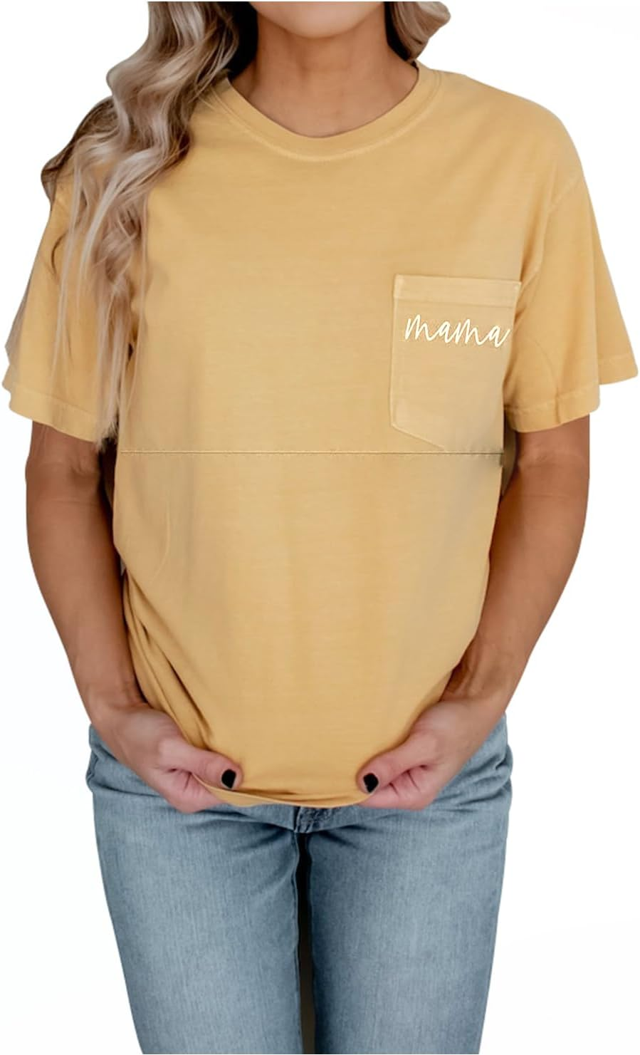 Breastfeeding Shirts for Women Mama Zipper Nursing Tops Distressed Maternity Tees Pregnancy Clothes with Pocket image number 2