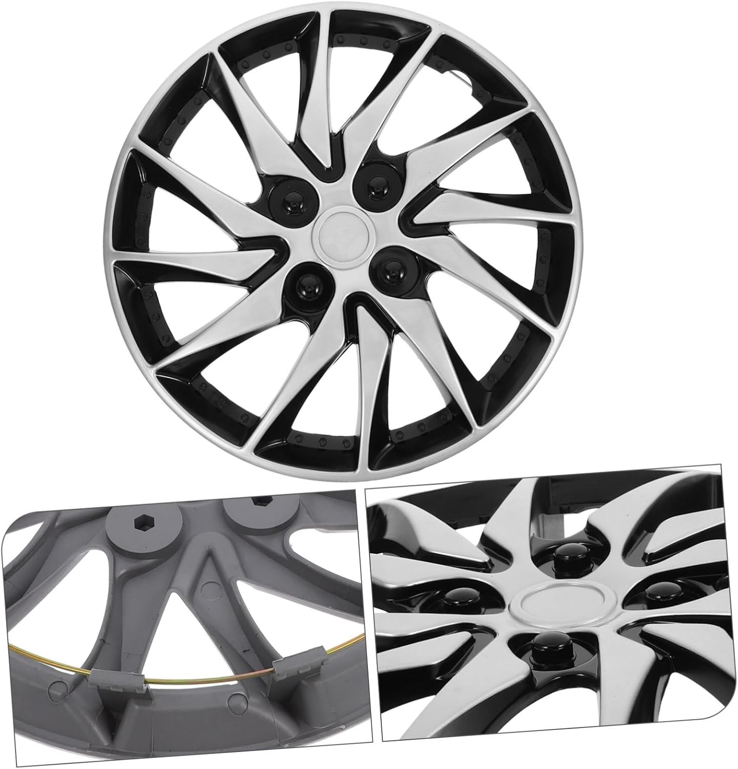 GARVALON Car Wheel Hub Covers Hubcap 14" Universal PP Hubcap Cover for Car Truck SUV Improved Design for Steel Wheel Protection Appearance Upgrade image number 3