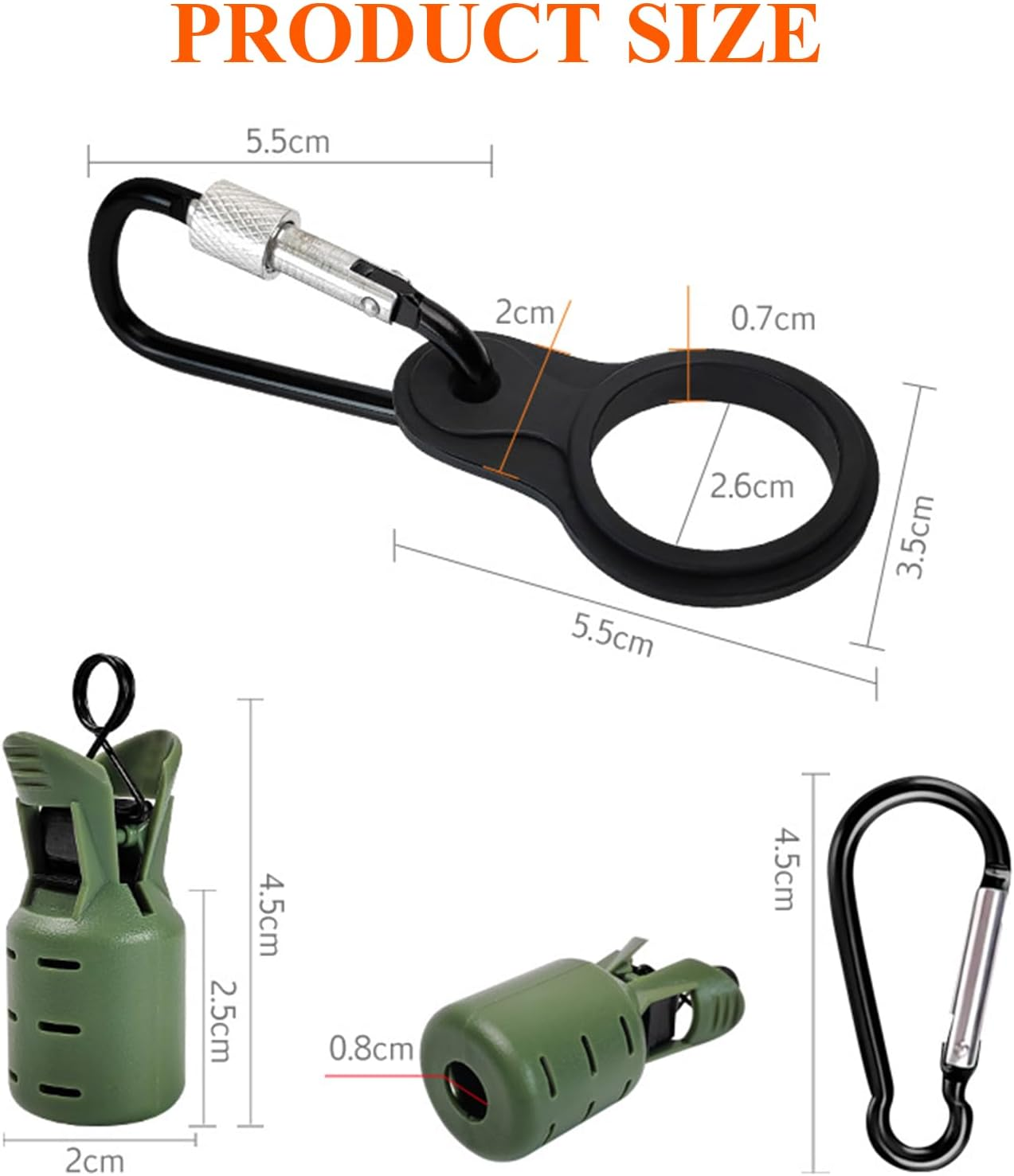 Rhoyee 6PCS Squid Jig Hook Covers with Carabiner &ndash; Durable Lure Safety Protectors for Fishing Bait & Squid Hooks, Universal Fit Hook Guard Case for Saltwater & Freshwater Anglers image number 3