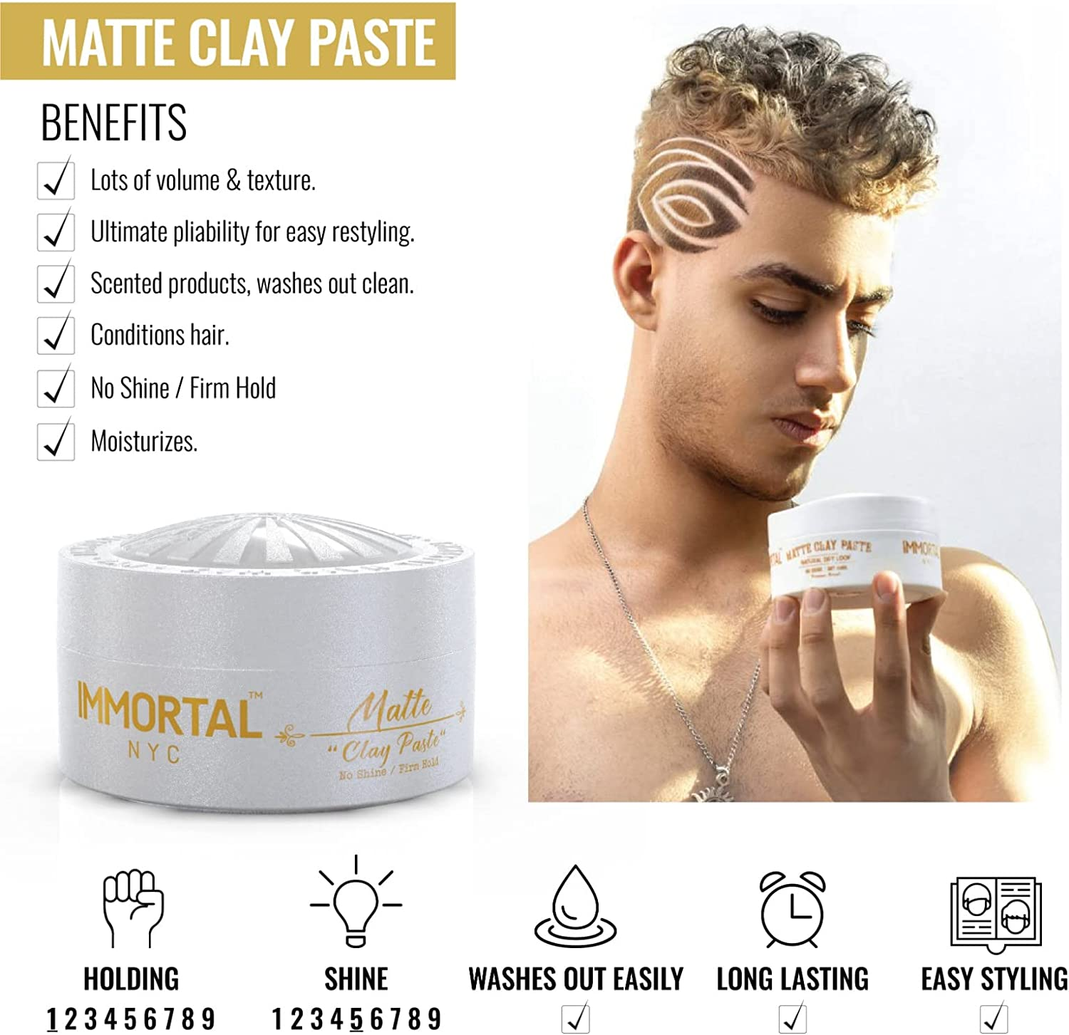 Immortal NYC Matte Clay Paste 150 Ml
