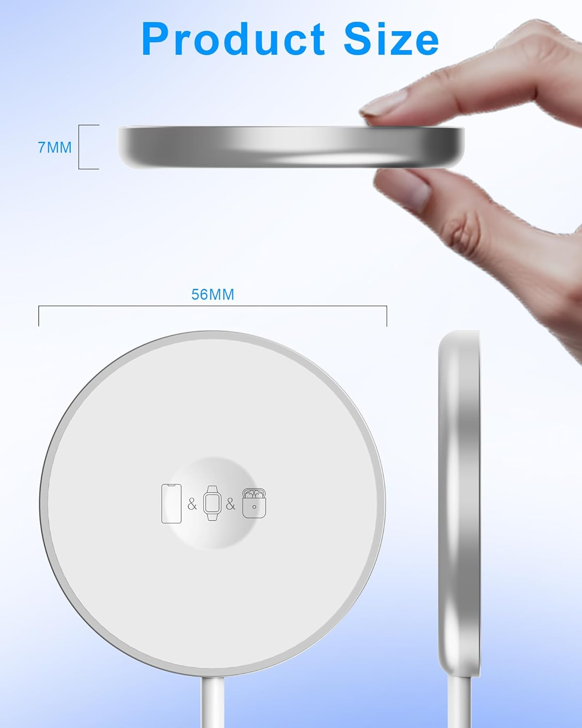 3 in 1 Fast Wireless Charger Magnetic Wireless Charging Compatible with Iphone 16/15/14/13/12 Series, Apple Watch, Airpods Pro 2/Pro/4/3/2, Apple Mag-Safe Charge