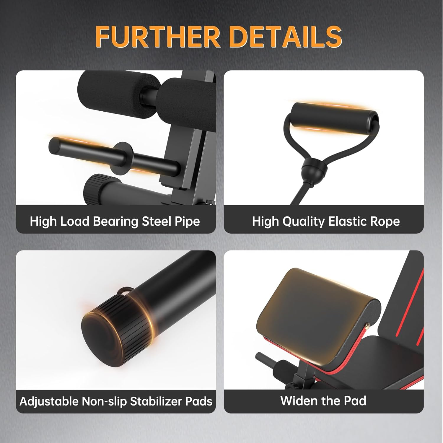 JOROTO Weight Bench Adjustable, Foldable Workout Bench Press, 350KG Load Strength Training Benches for Home Gym Full Body Workout, Roman Chair image number 2