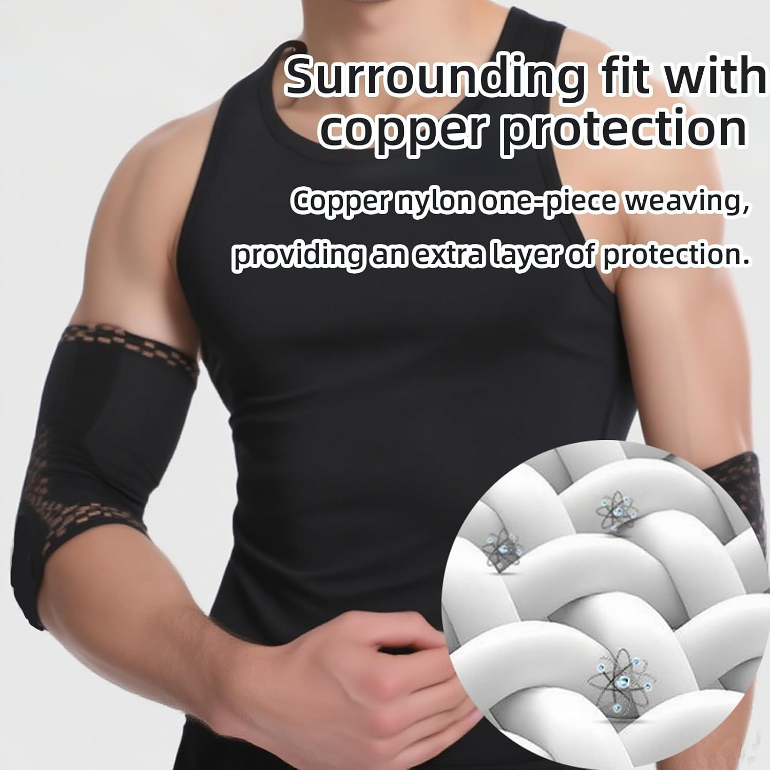 Elbow Brace Compression Support (1Pcs) - Tennis Elbow Brace & Golfers Elbow Support Sleeve, Compression Elbow Sleeve for Tendonitis/Arthritis/Weightlifting Pain Relief (L)