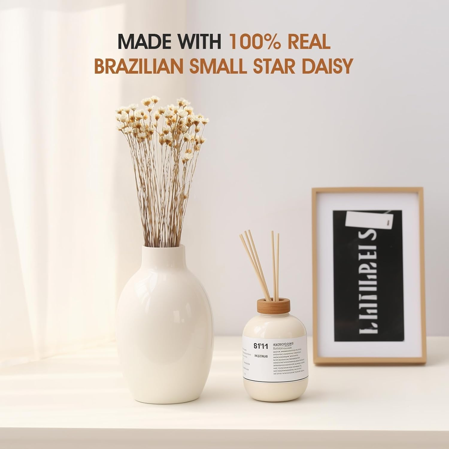 MIHUAGE Dried Flower Mini Star Brazilian Daisy Dried Natural Decorative Small Chamomile Bouquet 200 Stems for Wedding Floral Arrangements Home Decorations Valentine'S Day Gifts (Natural White) - Natural White image number 3