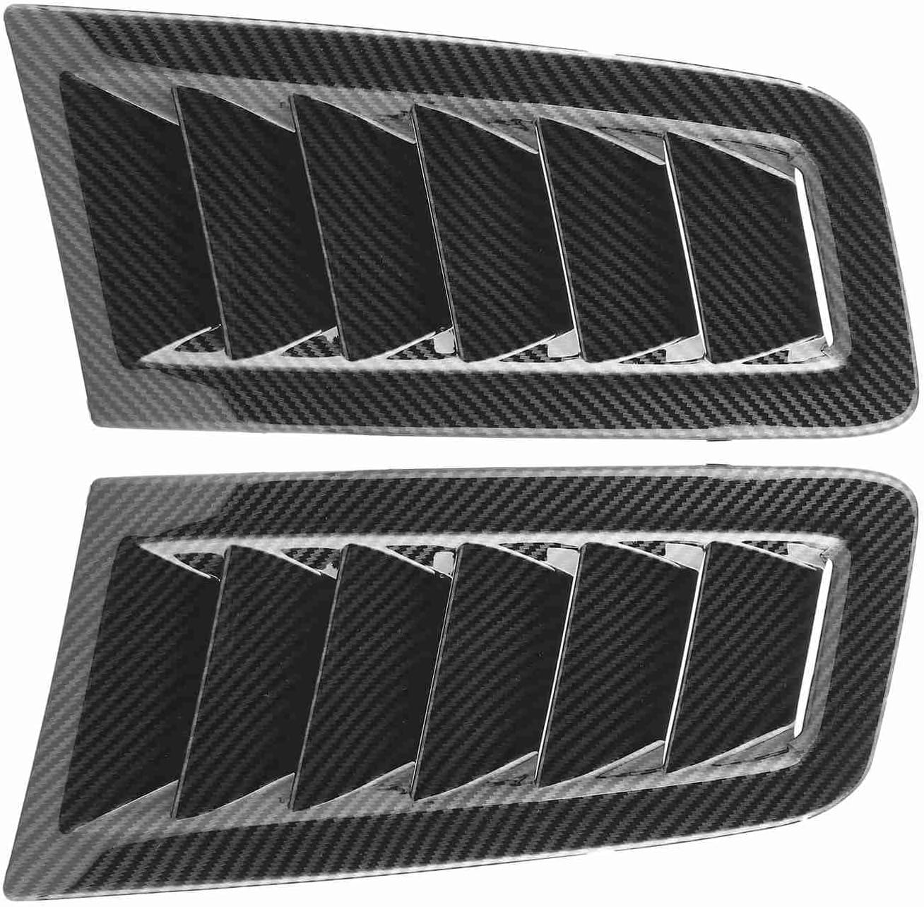2PCS Universal Hood Air Vents for Car Hood Scoop, Bonnet Vent Hood Air Intake Trim Cover, Bonnet Air Vents Engine Hood Car Exterior Parts for Focus RS MK2 Style (Carbon Fiber Look) image number 4