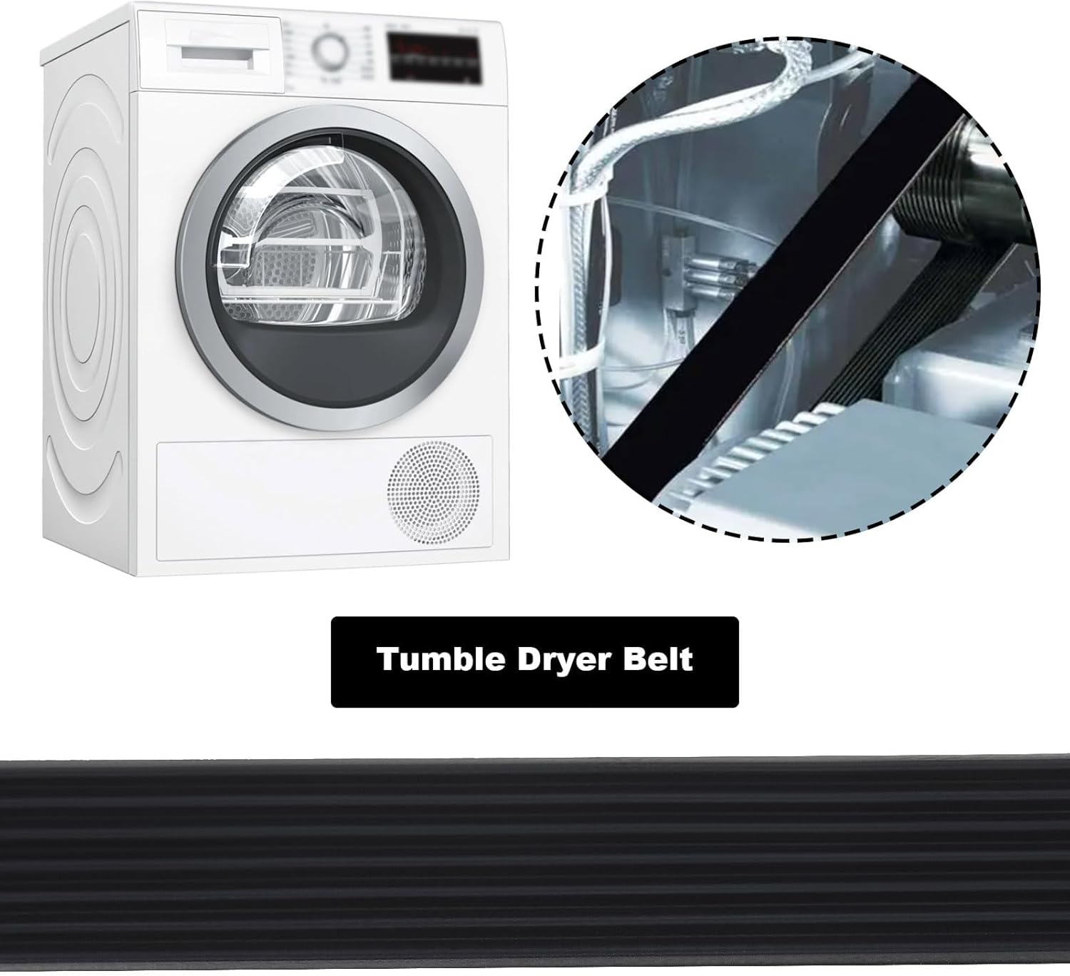 Tumble Dryer Belt Replacement Compatible with Electrolux EDE605A Compatible with Simpson 39P400M Rubber Closed Loop Belt Sander Drive Belt Black