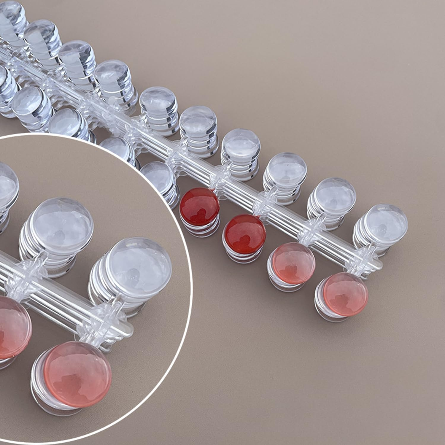 120 Pcs round Fake Nail Display Tips, Clear Acrylic Material with 120 Adhesive Stickers, Easy to Use, Practical for Nail Training and Color Display, Ideal for Nail Polish Swatches, SZTTY image number 1