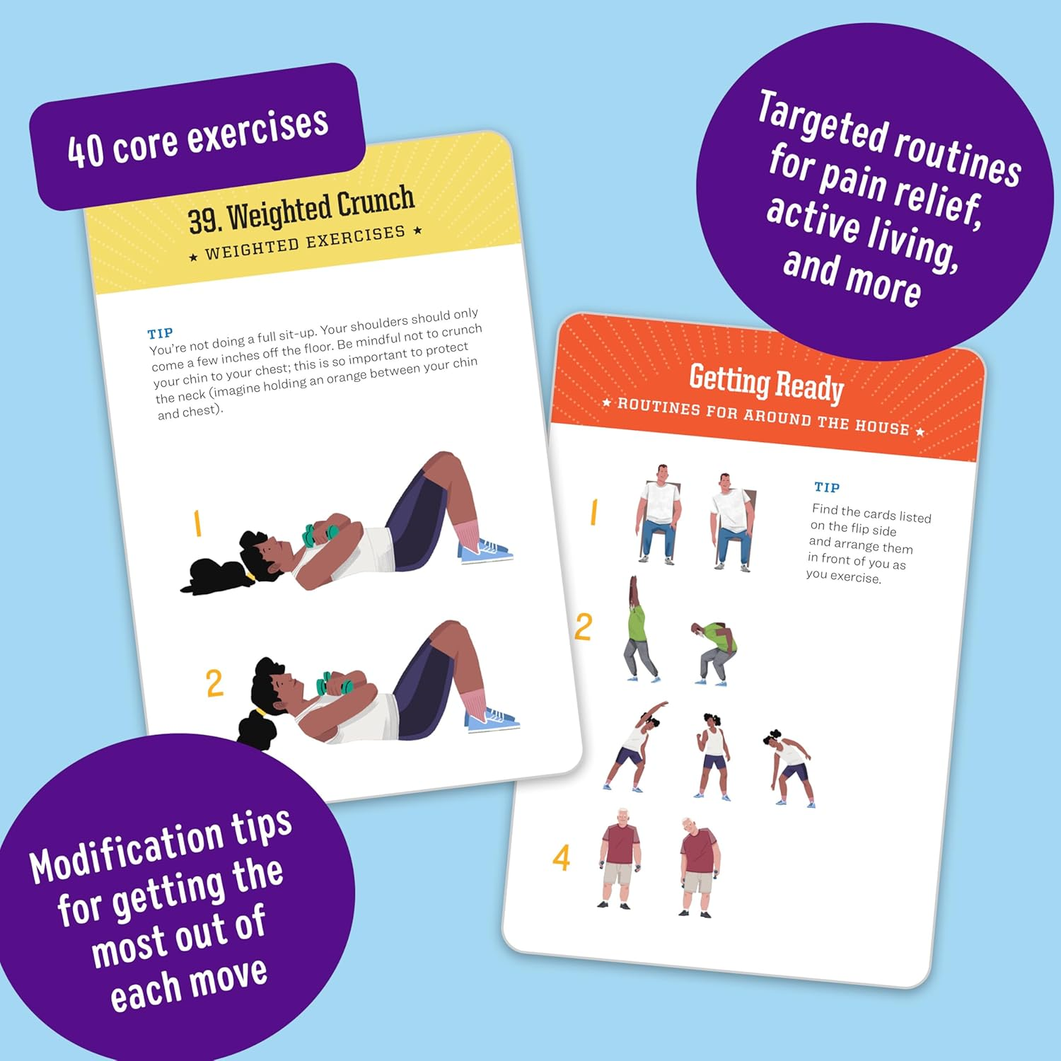 5-Minute Core Exercise Cards for Seniors image number 3