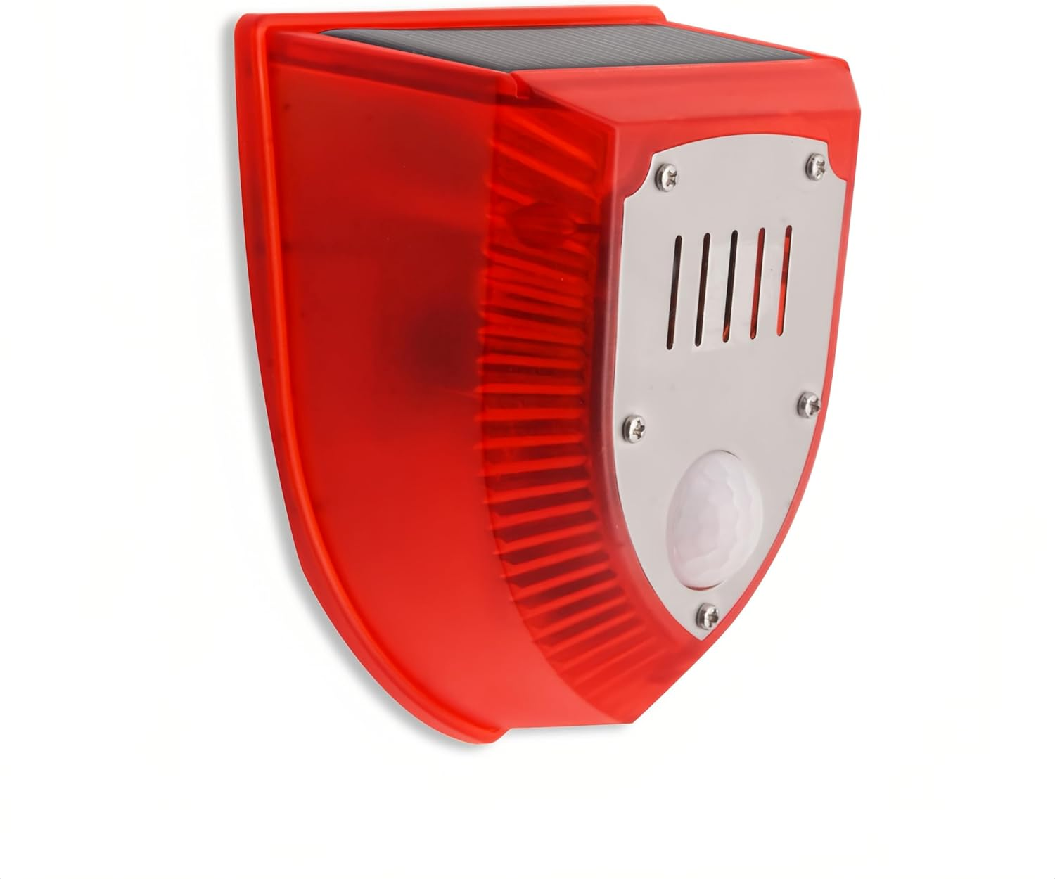 Lancoon Solar Security Alarm Lights Motion Sensor 129Db Loud IP65 Waterproof Light Strobe Light Warning Lamp Gunshot Sounds & Barking Sound for Outdoor Yard Barn