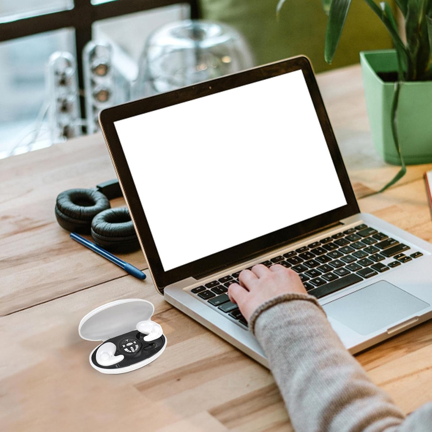 Invisible Earphones | Sleep Earbuds | Invisible Sleep Wireless Earphone Ipx5 Waterproof | Wireless Noise Blocking in Sleep Earphones, Touch Control, Flat in Ear - Skin Color image number 2