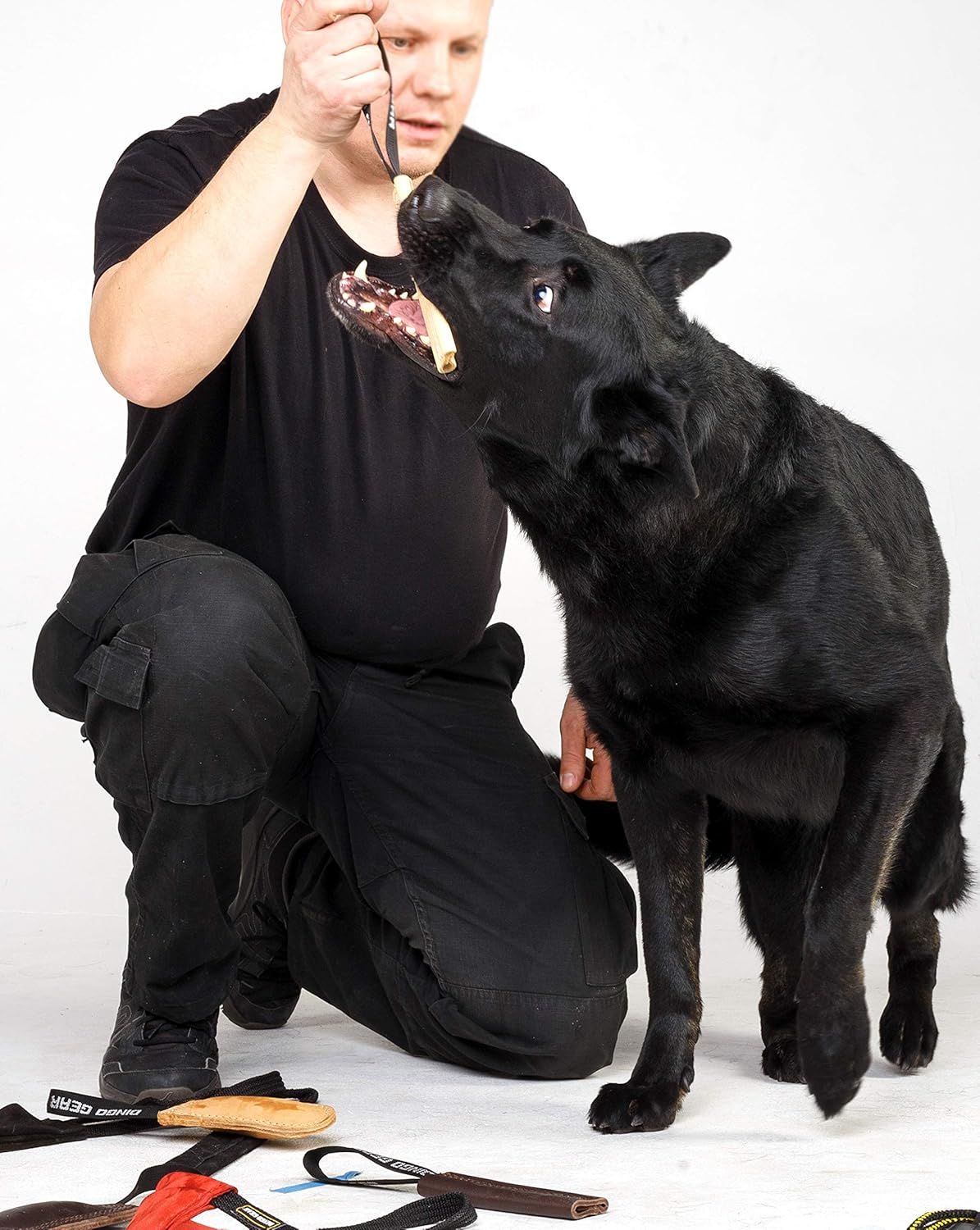 Dingo Gear Dog Bite Tug Handmade of Beige Grain Leather, Strong Tug for Bite Training K9 IPO Agility and Just Fun S00231 image number 6