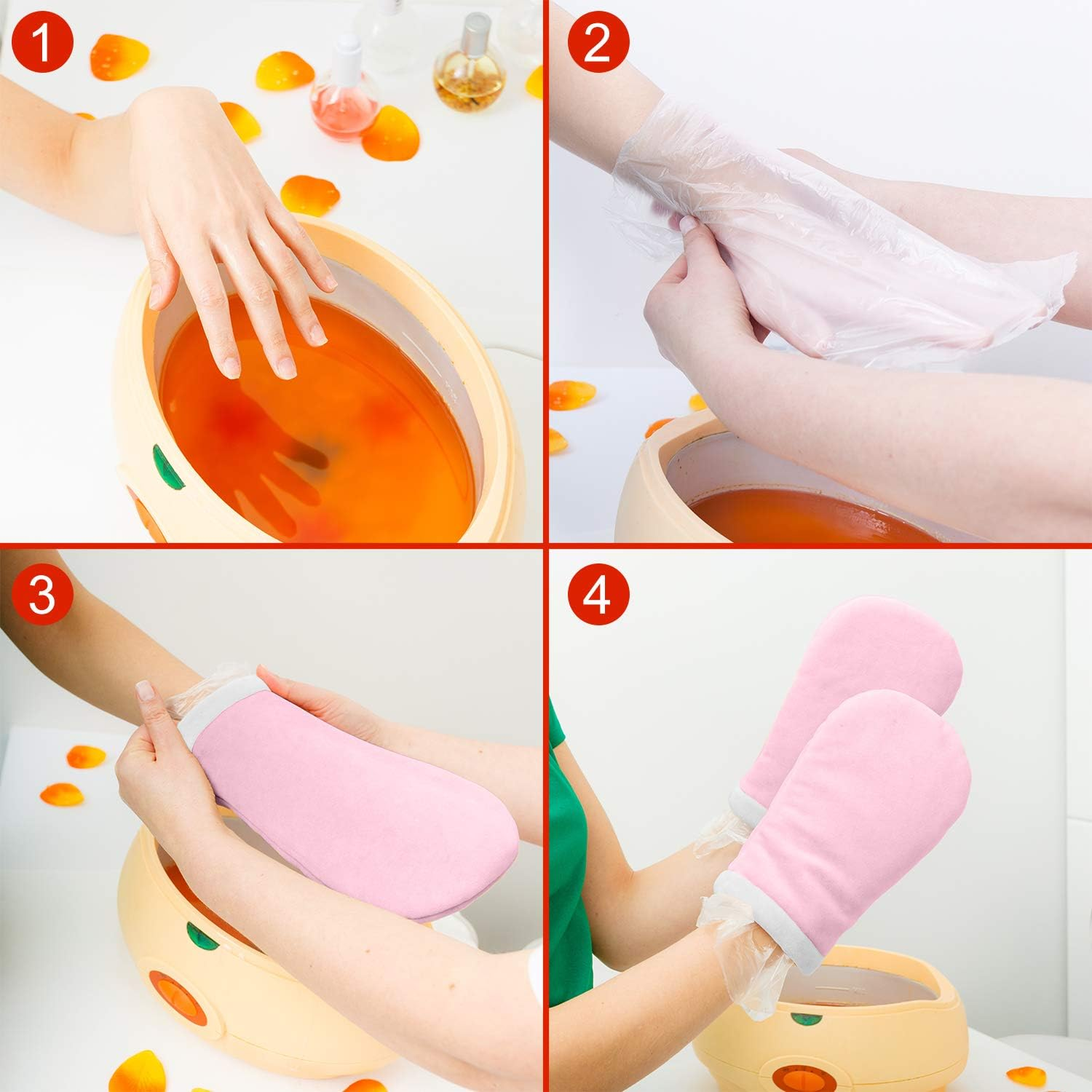 Sumind Paraffin Wax Bags for Hands and Feet Disposable Paraffin Liners Bath Gloves Parafina Para Pies Y Manos Plastic Bags for Parafina Wax Machine Treatments image number 4
