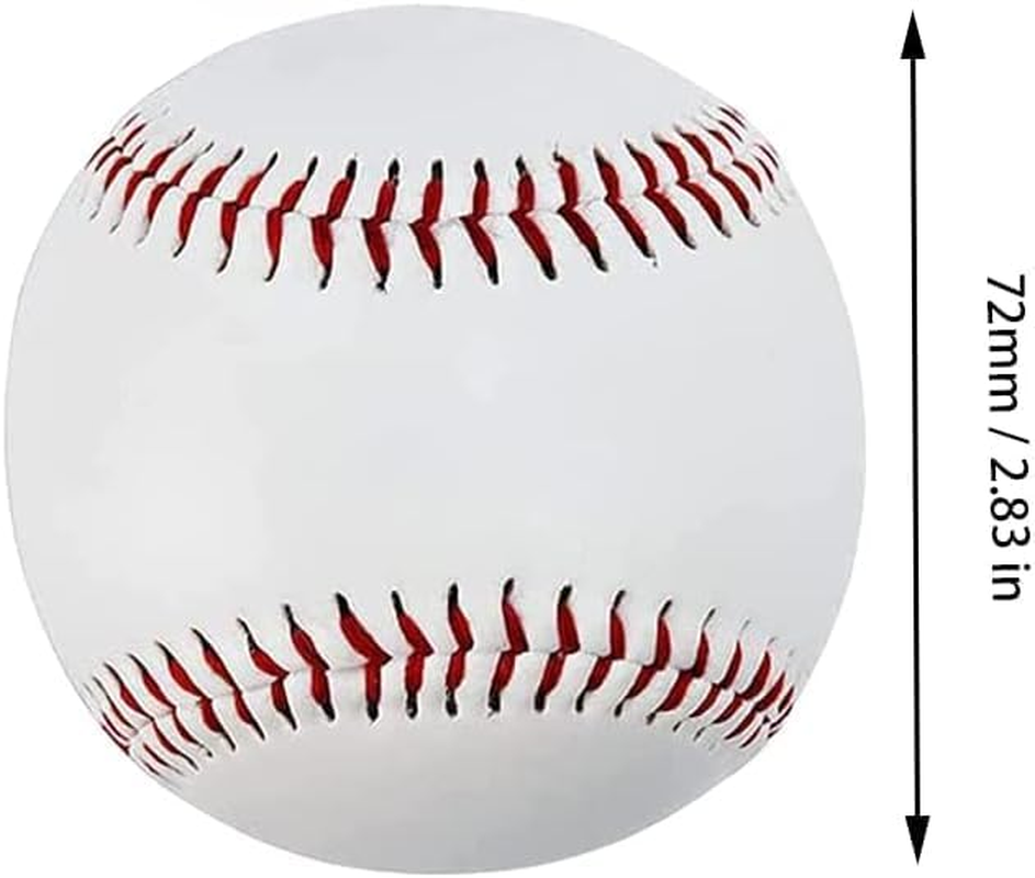 3Pack Practice Baseballs, Blank Baseball, Standard 9&rdquo; Adult Youth Leather Covered Soft/Hard Balls for Team Game Competition Pitching Catching Training image number 1