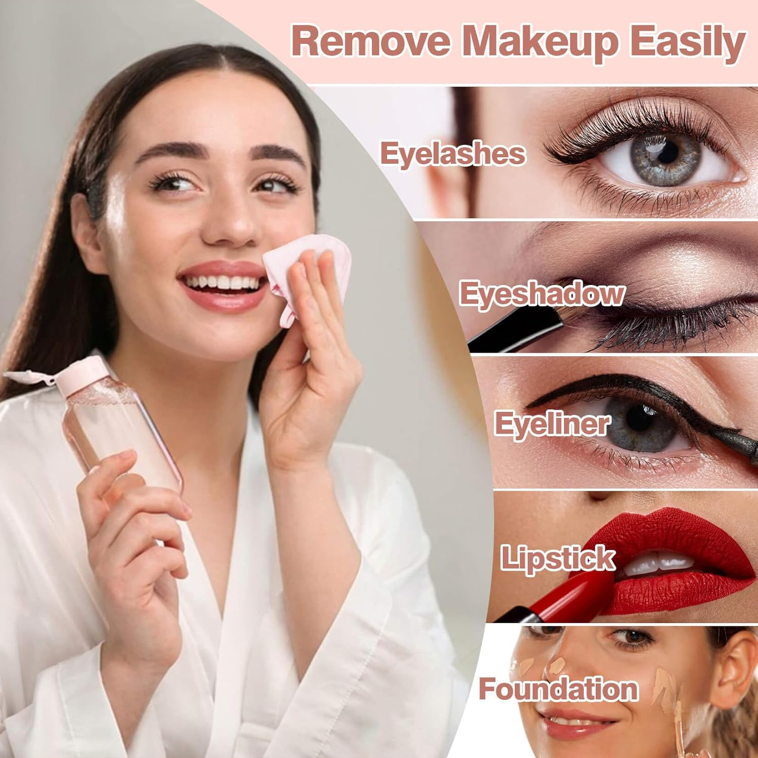 Sukh 8PCS Makeup Remover Cloth - Reusable Microfiber Face Wash Cloth for All Skin Types