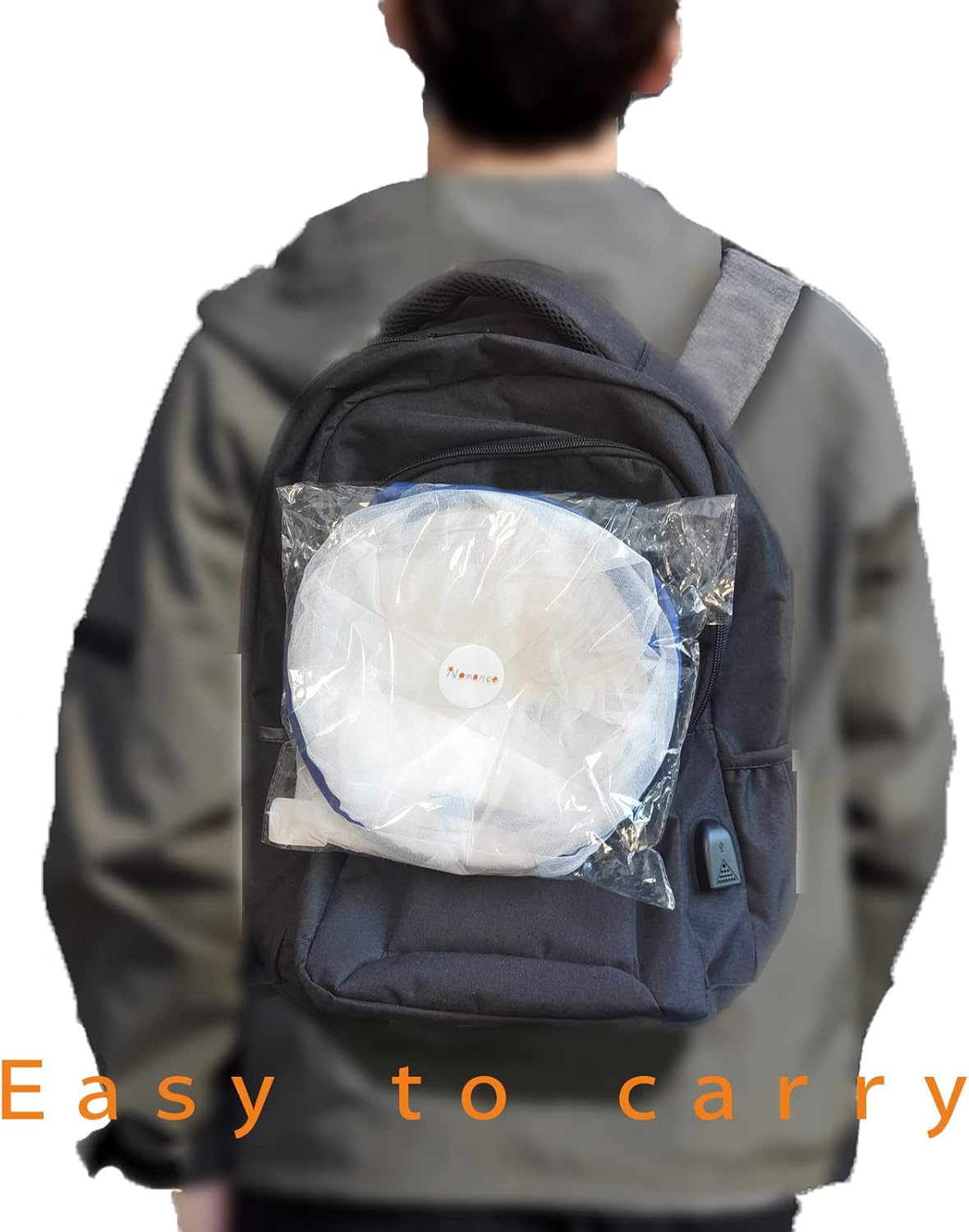 CMINGJ Portable Mosquito Head Net Foldable Pop-Up Travel Essentials Mosquito Net for Bed Free Installation-Large Size Suitable for Bedroom, Camping, Nap (Large) image number 3