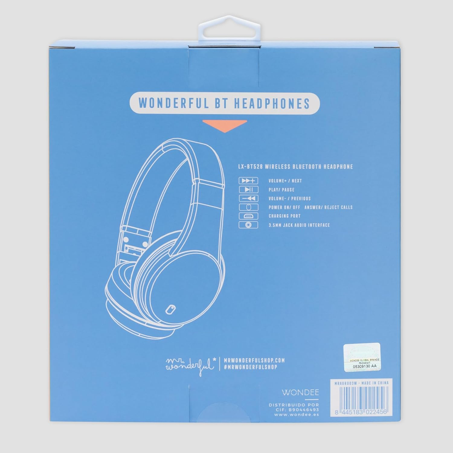 WONDEE Mr Wonderful Gifts Wireless Bluetooth Headphones Sound Quality with Exclusive and Cheerful Design Noise Cancelling Headphones Fitness Headphones image number 2