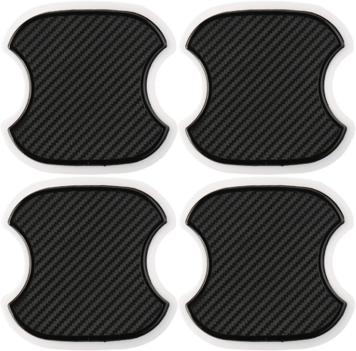 4PCS Car Door Handle Cup Scratch Protectors, TPU Carbon Fiber Door Bowl 3D Sticker, Handle Paint Cover Guard Pad, Universal Door Handle Protective Film for Most Cars (Medium-Black) - Medium-Black image number 6