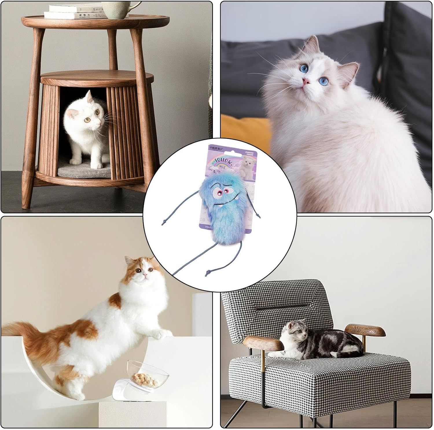 Catnip Toys Plush Cat Chew Toy, Cute Plush Cartoon Cat Toys Interactive for Indoor Cats, Kitten Teething Toys for Fun and Healthy Chewing, Kitten Supplies Pouxa