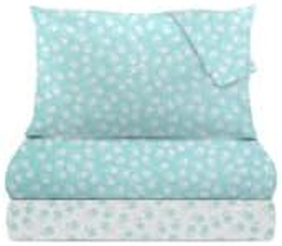 KASANOVA 1 Poli Single Bed Linen Set with Blue Floral Print, Cotton Polyester