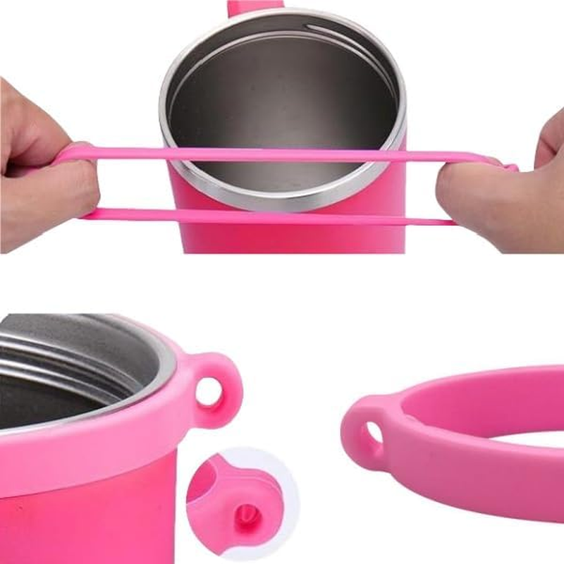 Silicone Water Bottle Strap Portable Water Bottle Sling, Accessories for Most 8-40Oz Cups,Portable Mouth Ring for Outdoor Sports Bottle with Hand Rope (Red) - Dark Blue image number 6