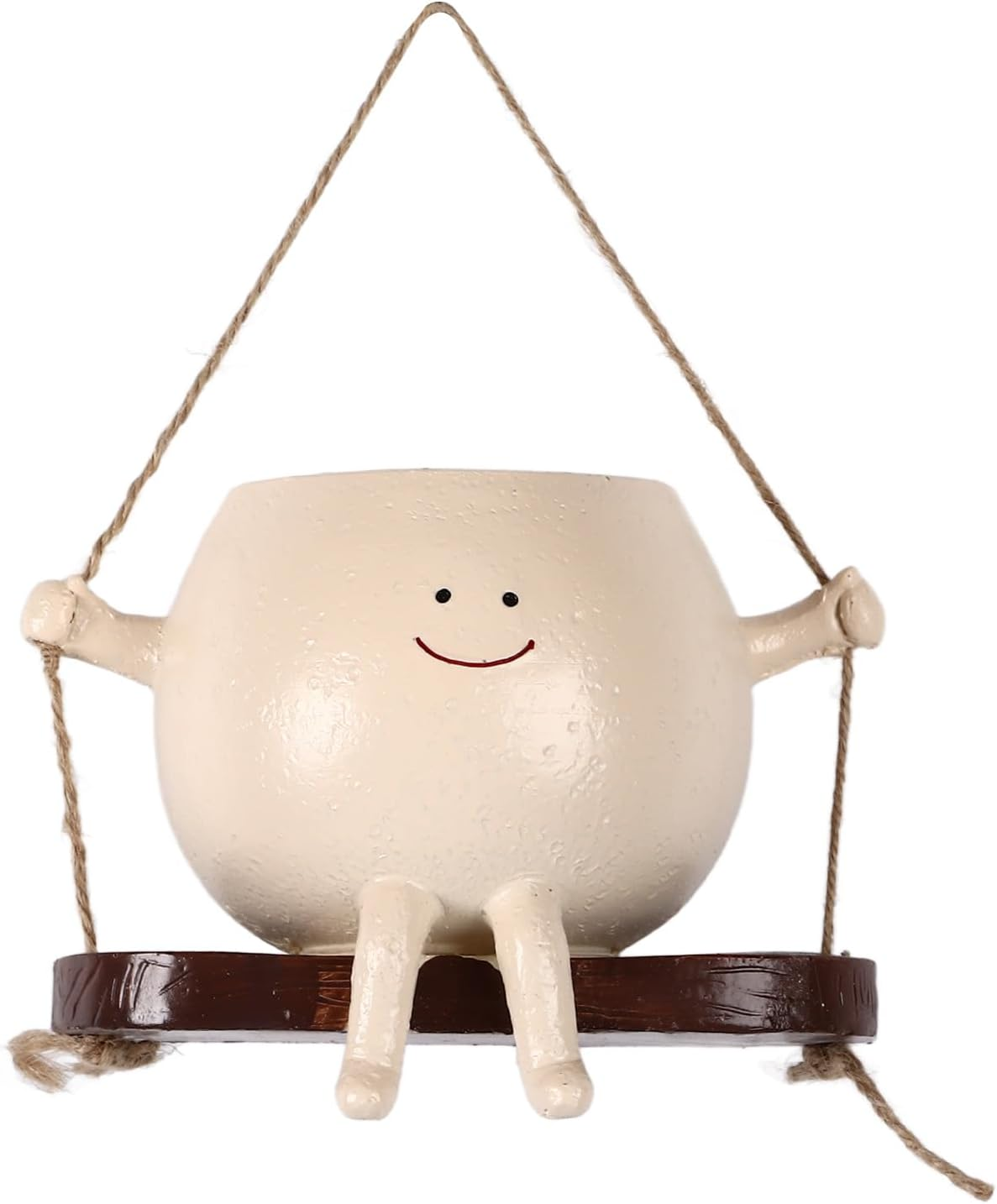 Swing Face Planter, Smiling Face Multifunctional Resin Plant Pot for Garden image number 4