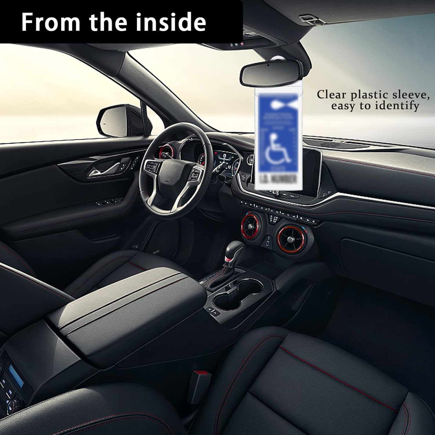 Handicap Placard Holder,- 10.6" X 5" Ultra Transparent Disabled Parking Permit Placard Protective Holder Protector for Car Sun Visor with Note Paper Slot(Set of 2)