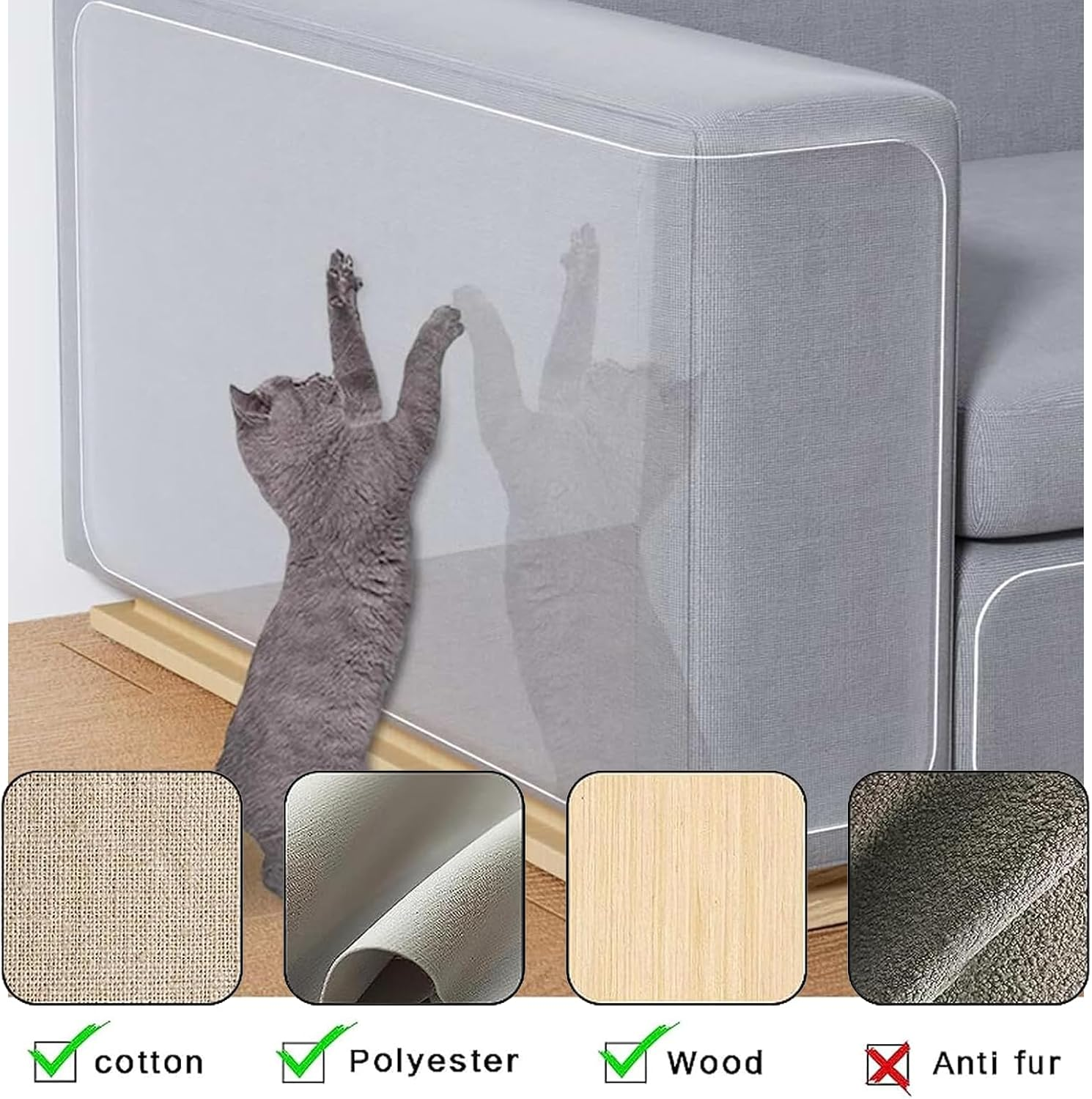 Bed Scratch Protection Cat Scratch Protection Film 20 Cm X 5 M anti Scratch Film, Scratch Protection Film, Scratch Protection Sofa Cat Tape for Furniture, Couch, Door, Wall, Scratch Repellent From image number 1