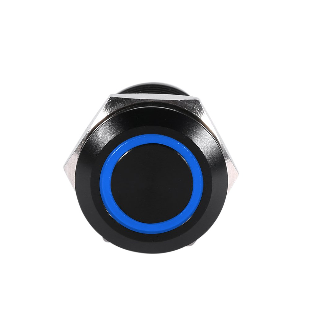 LED Push Button Switch, Momentary Type Car LED Momentary Switch for Outdoor Use for LED Push Button Switch (Blue) image number 1