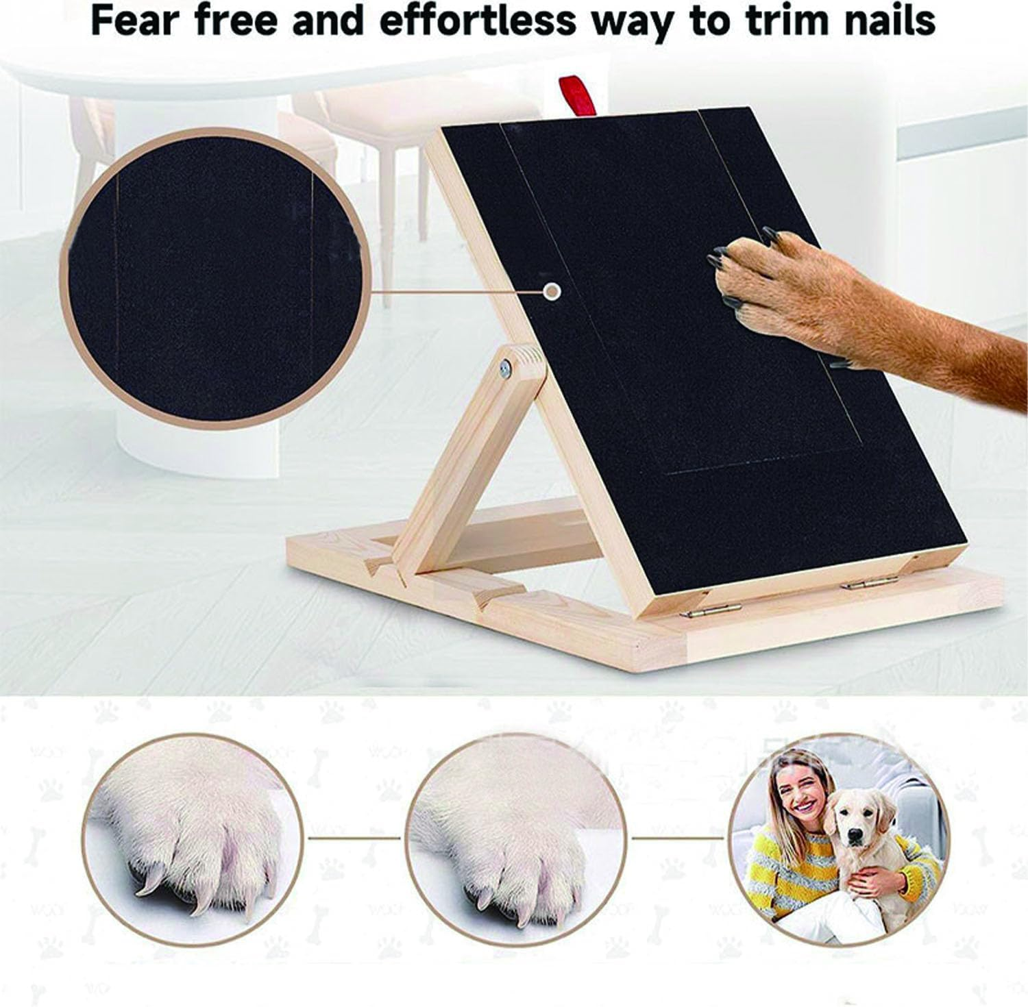 Songholee Pet Nail Board, Dog Scratch Pad, Dog Nail File Toy with Treat Box, Dog Nail File, Adjustable Dog Scratching Plate, Dog Paw Repair Board, for Small to Medium-Sized Dogs image number 6
