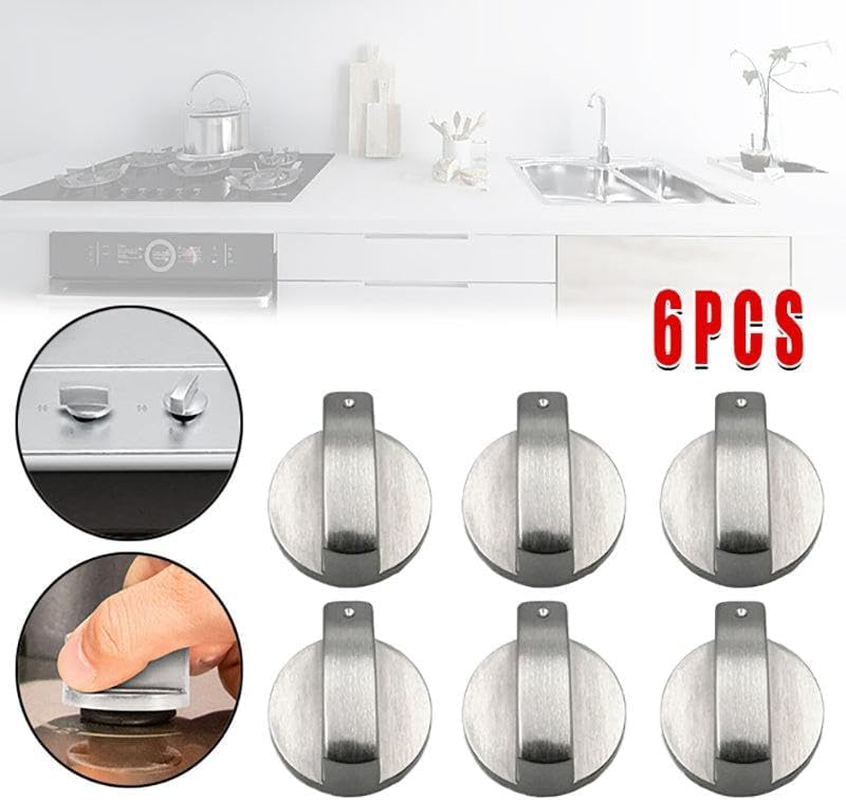 6X Alloy Home Kitchen Gas Stove Knobs Cooker Oven Cooktop Metal Switch Control image number 2
