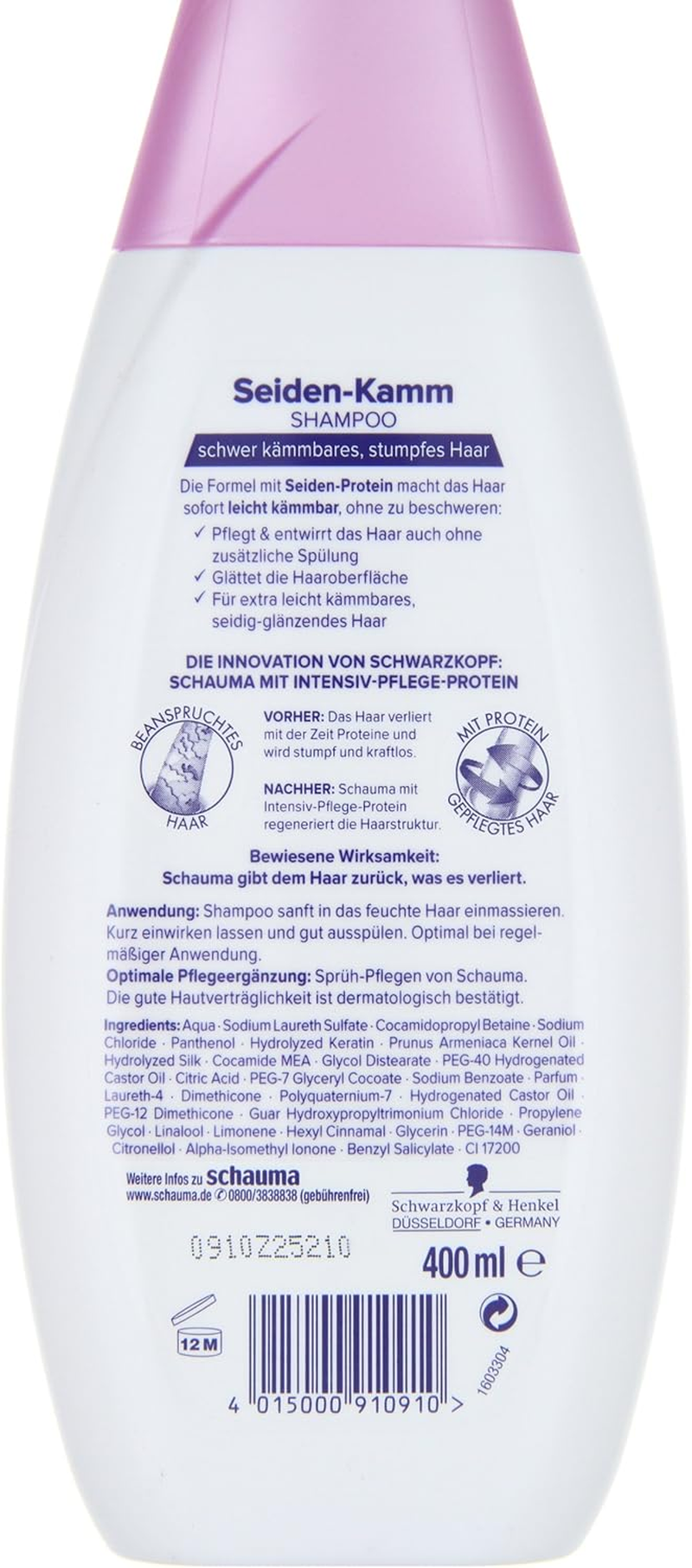 Schauma Silk Comb through Shampoo 4 Pack (4 X 400 Ml) image number 1