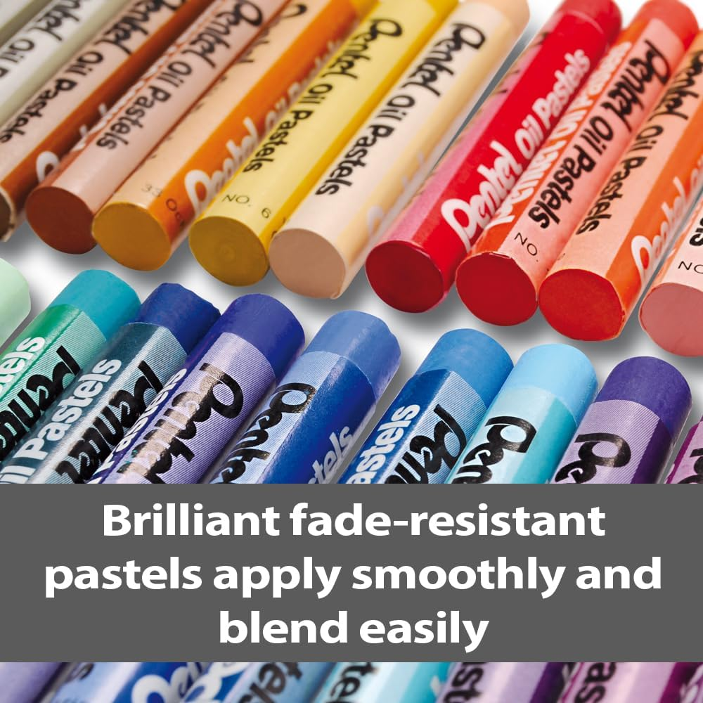 Pentel Arts Oil Pastels, One Pack of 36 Assorted Colours (OPHN-36) image number 6
