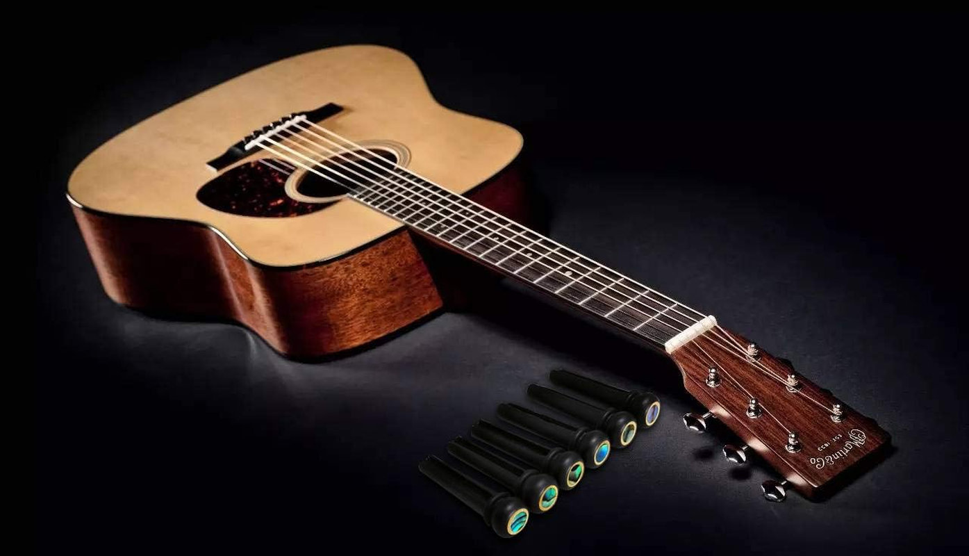 Ebony Guitar Bridge Pins Endpin Inlaid Abalone Dot Acoustic Guitar Replacement Parts Accessories image number 1