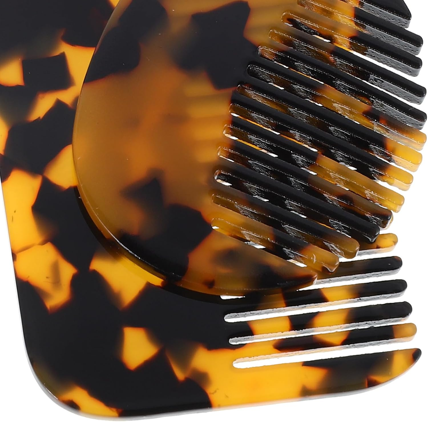 TOVINANNA 2 Pcs Mini Leopard Print Wide Tooth Comb Keychain Portable Acetate Hair Styling Tool for Women Travel Purse Comb Compact Pocket Accessory image number 2