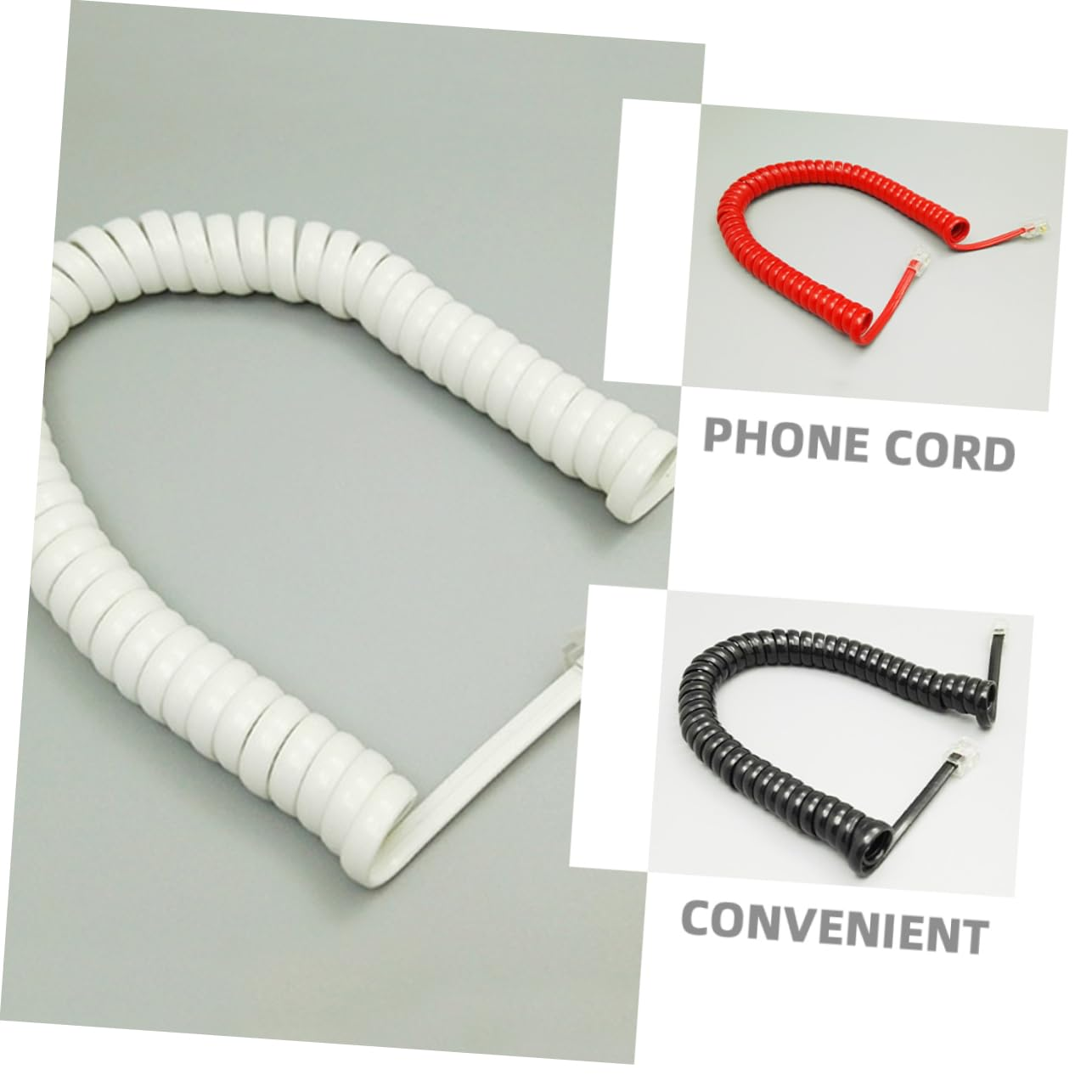SHINEOFI 12 Pack Curly Phone Receiver Cord 2M Telephone Connection Line for Landline Phones Tangle- image number 3