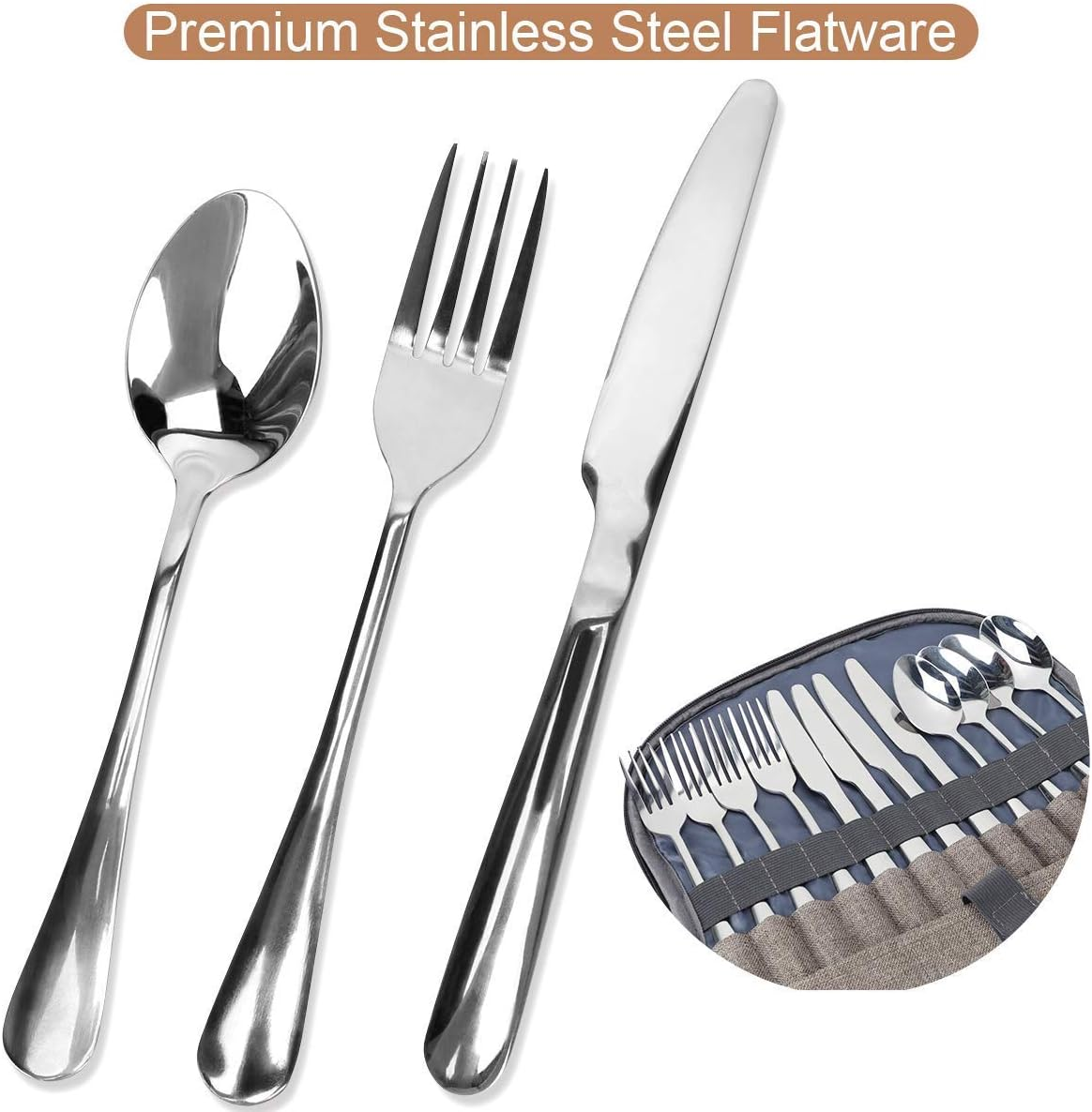 Sunflora Picnic Backpack for 4 Person, Picnic Basket Complete Set with Insulated Cooler and Blanket for Family Outdoor Camping(Brush Beige) image number 4